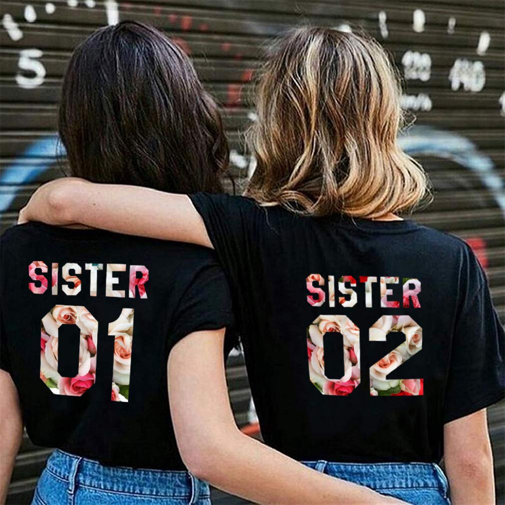 Soul Couple Best Friend Matching T-Shirts for Women - 8 Colors - Perfect for Sister BFFs, Girls' Night Out, and Birthday Gifts