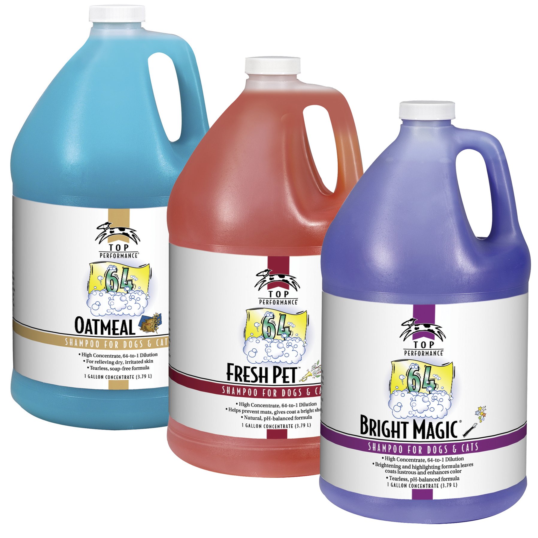 Top Performance TP 64 Shampoo for Dogs - Gal Fresh Pet Formula | Gentle Cleansing & Odor Control for Long-Haired Breeds | Perfect for Bathing, Grooming & Show Preparation