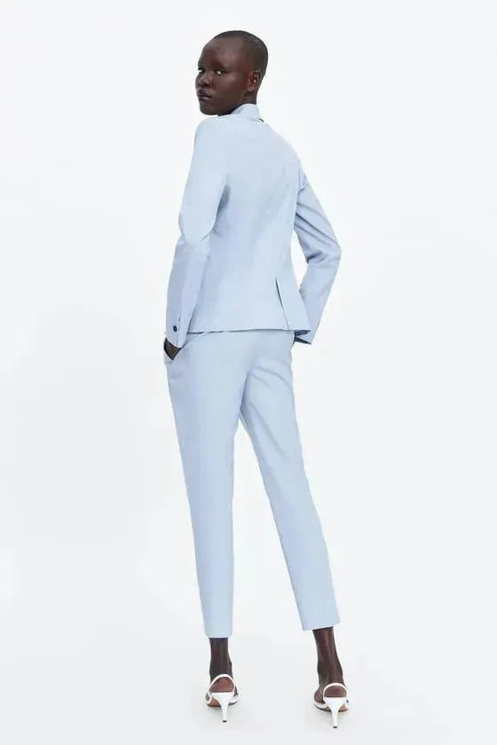 Professional Women's Pantsuit for Realtors - Business Formal Office Wear & Client Meetings - Comfortable Stretch Blazer & Dress Pants Set for Real Estate Agents