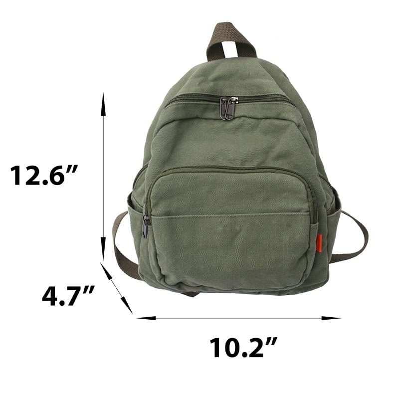 Stylish Mini Backpack for Women & Men - Small Aesthetic Canvas Daypack with Adjustable Straps (Sage Green, One Size) - Perfect for Work, Travel, School & Casual Outings
