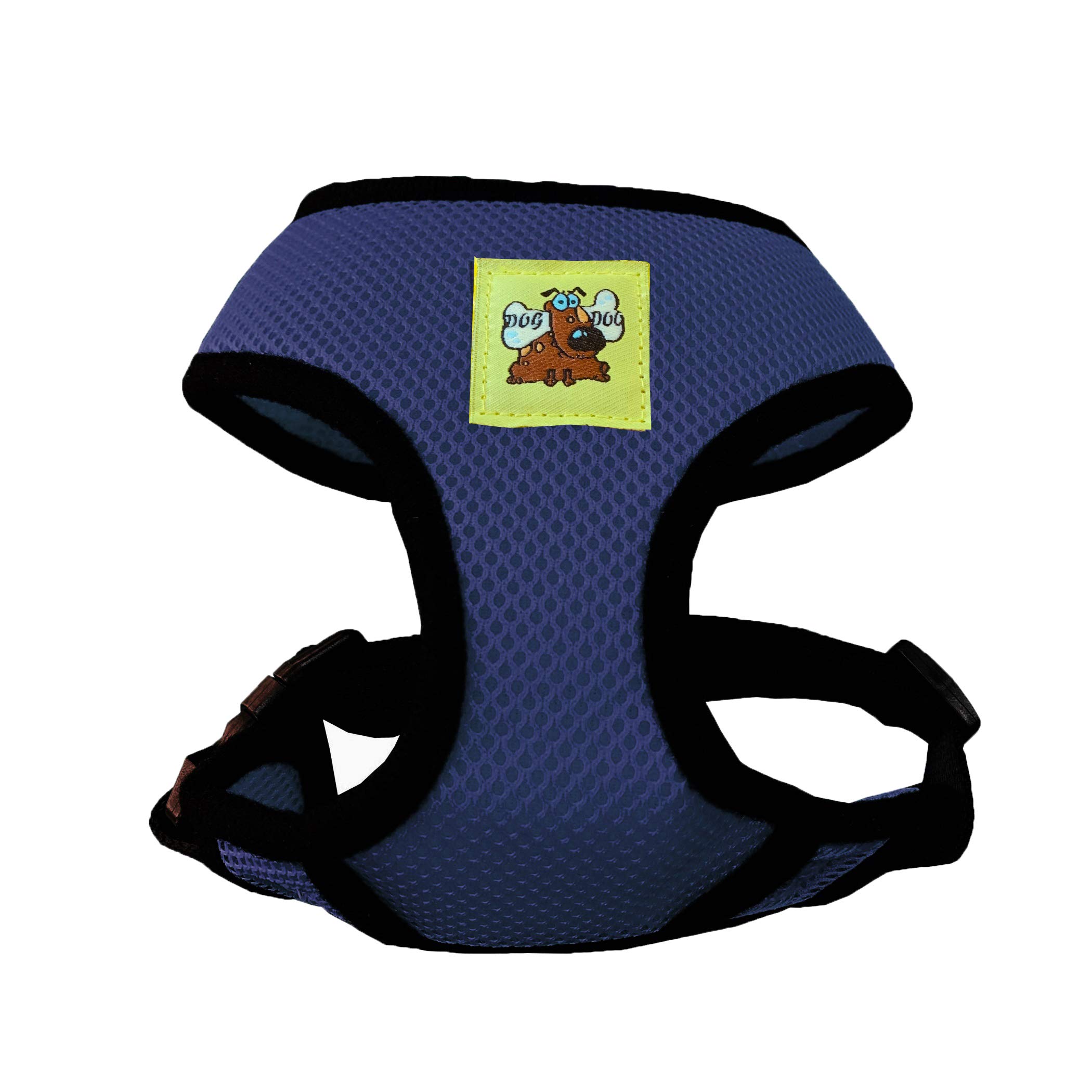 No Pull No Choke Reflective Dog Harness - Adjustable Breathable Front Clip Pet Vest for Small Medium Large X-Large Dogs (Navy Blue) - Perfect for Walking Running Hiking & Nighttime Safety
