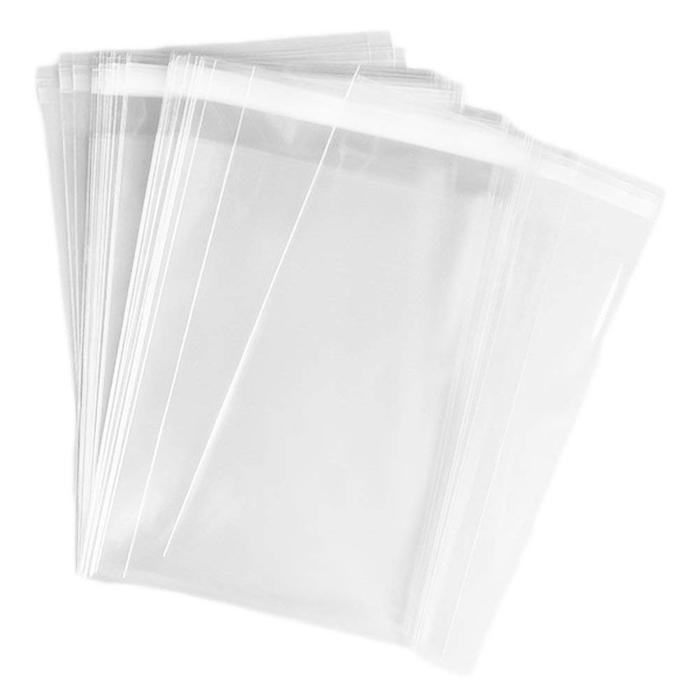 100 Pcs 6.5x9.5 Inch Clear Resealable Cellophane Bags for Packaging - Perfect for Candies, Cookies, Crafts & Party Favors - Food Safe Plastic Bags for Small Items Storage & Gift Wrapping