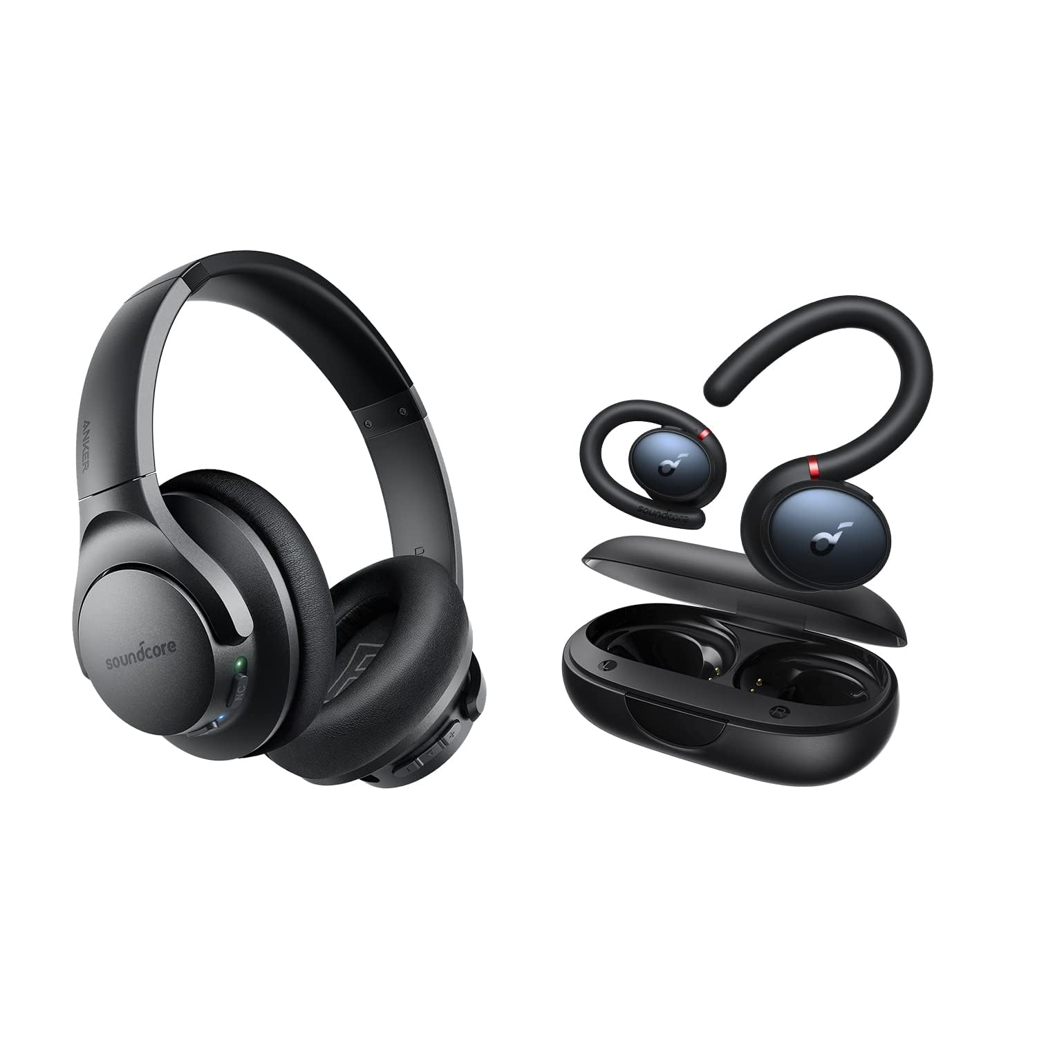 Anker Soundcore Sport X10 True Wireless Workout Earbuds with Rotatable Ear Hooks, Deep Bass & IPX7 Waterproof - Sweatproof Bluetooth Earbuds for Running, Gym & Sports | Hi-Res Audio with Active Noise Cancelling | Compatible with iPhone & Android