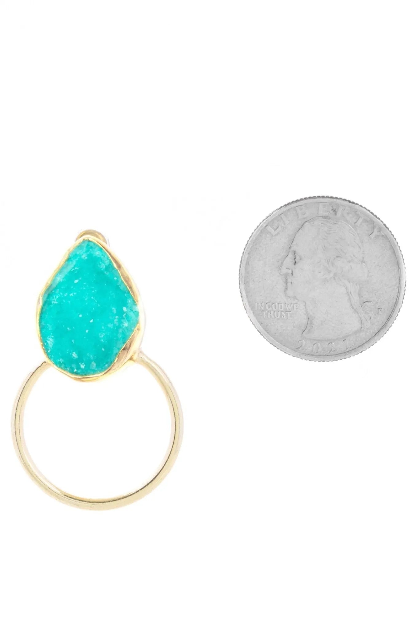 Boho Hoop Druzy Earrings for Women - Natural Stone Dangle Earrings, Handmade Boho Chic Jewelry - Perfect for Festivals, Parties & Everyday Wear