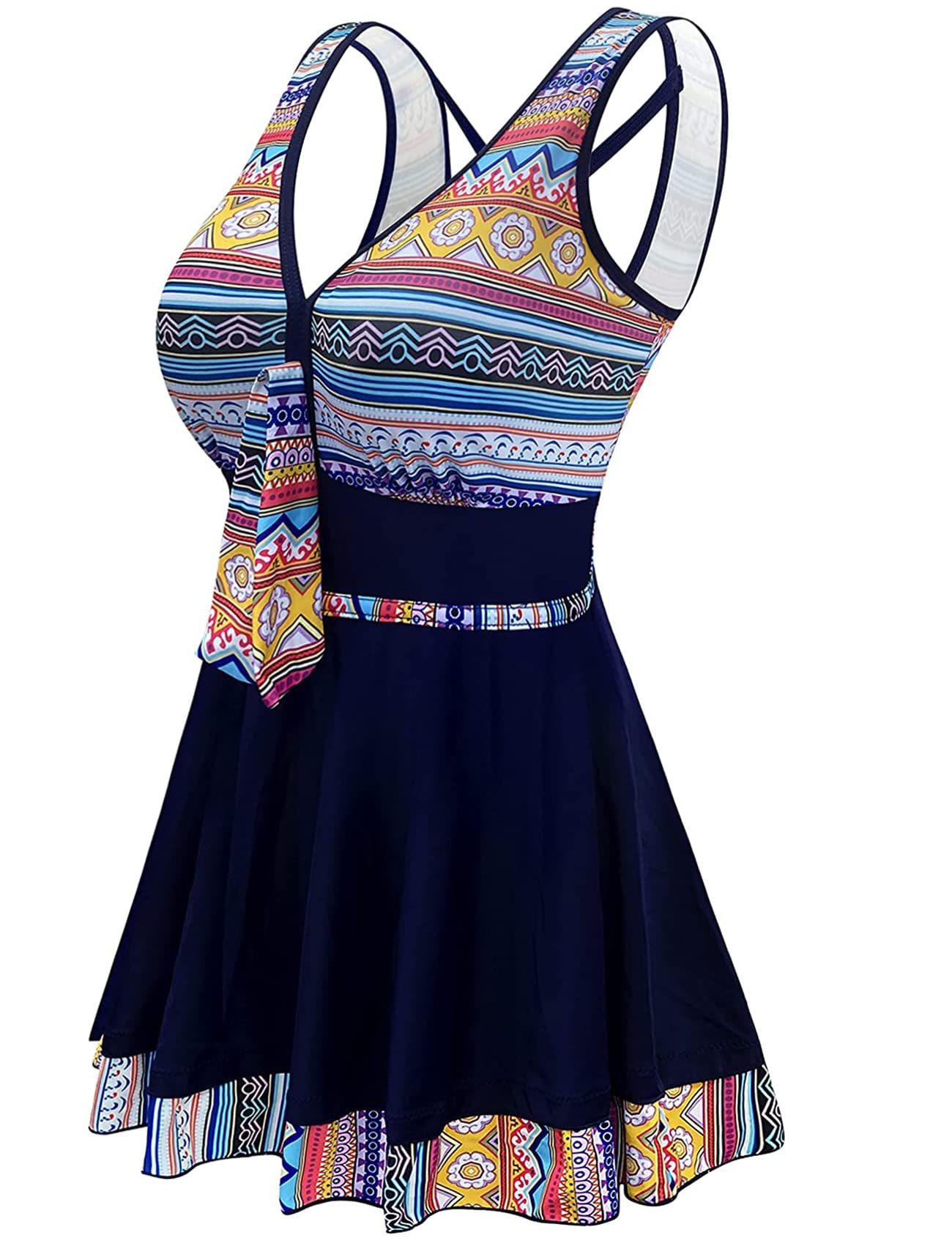 AONTUS Women's Plus Size One Piece Swimsuit with Tummy Control - High Waisted Bathing Suit for Women, Perfect for Beach, Pool, and Summer Vacation