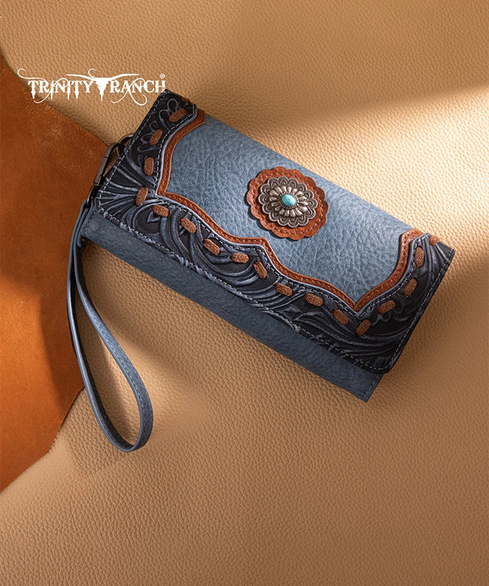 Trinity Ranch Floral Tooled Concealed Carry Tote Bag Set - Stylish Leather Purse with Hidden Gun Compartment for Women | Perfect for Everyday Carry, Travel & Outdoor Adventures