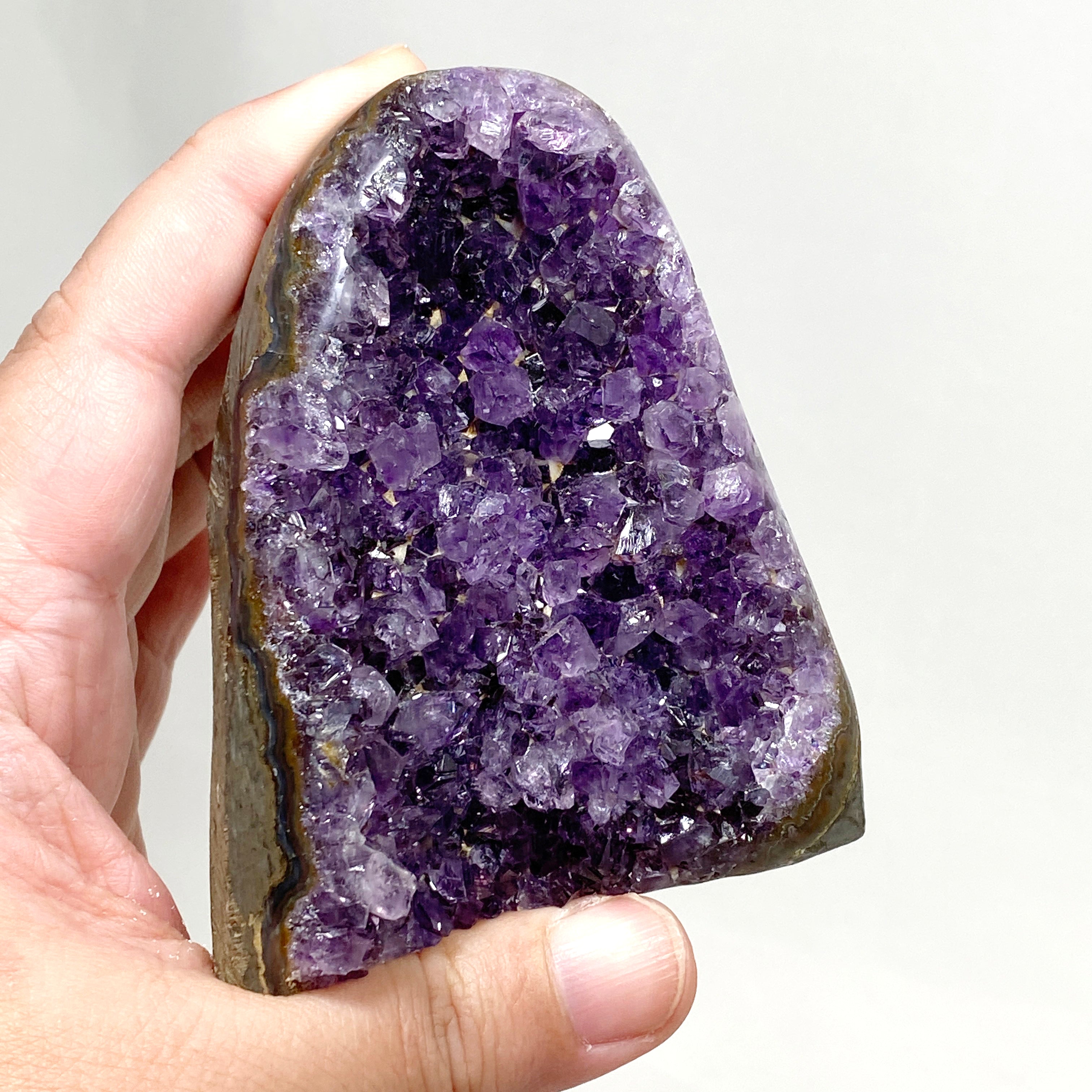 Natural Amethyst Geode Slice - Premium Quality Purple Crystal Cluster for Home Decor, Meditation & Healing | Perfect for Living Room, Office & Spiritual Space