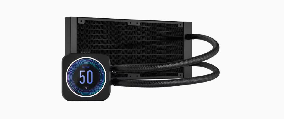 Corsair iCUE H100i ELITE LCD XT 240mm RGB Liquid CPU Cooler - Black | High-Performance PC Cooling for Gaming & Overclocking | Perfect for Custom Gaming PCs & Workstations