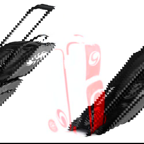 Genesis Carbon 3 Ball Roller Golf Bag - Red & Black Stand Bag with Dual Straps | Perfect for Golfers, Driving Range Practice & Tournament Play