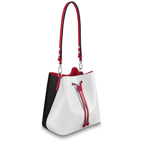 Original LV NéoNoé Epi Leather Handbag in White & Black - Luxury Tote Bag for Women, Perfect for Work, Travel & Everyday Use