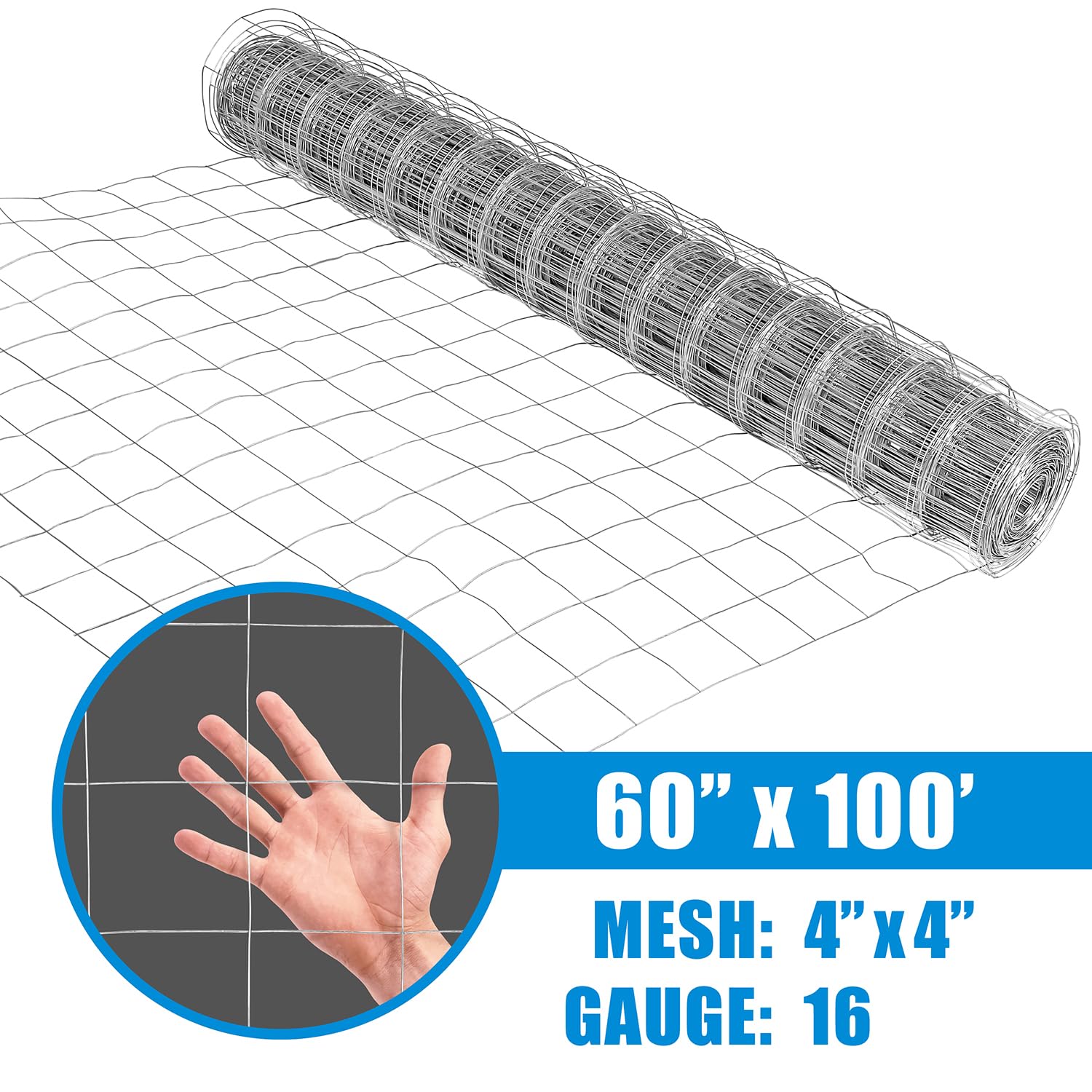 5 ft. x 100 ft. Galvanized Welded Wire Fence Roll - 16 Gauge 4