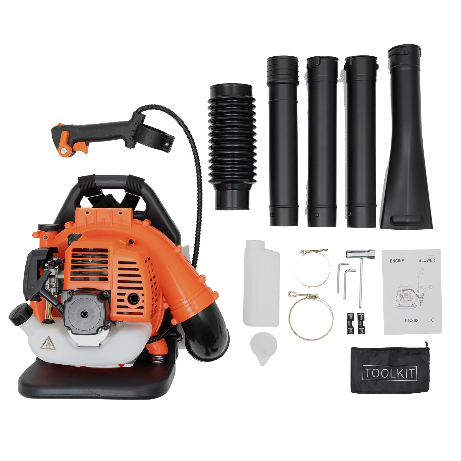 43CC Backpack Leaf Blower - 2HP Gas Powered Commercial Leaf Blower with 7250 RPM High Velocity - Heavy Duty Backpack Blower for Yard Cleaning, Lawn Care & Landscaping - Perfect for Fall Leaves, Spring Debris & Year-Round Property Maintenance