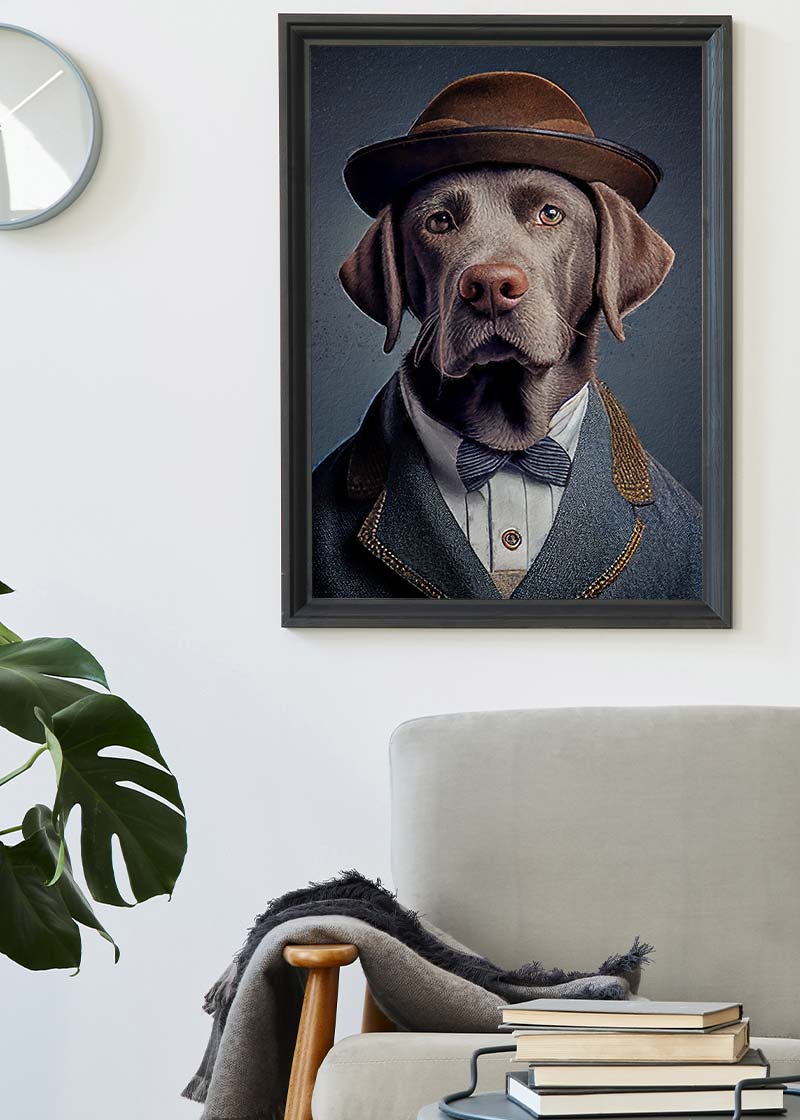Black Labrador Dog Portrait Print - High-Quality Animal Wall Art for Home, Office & Pet Lover Decor