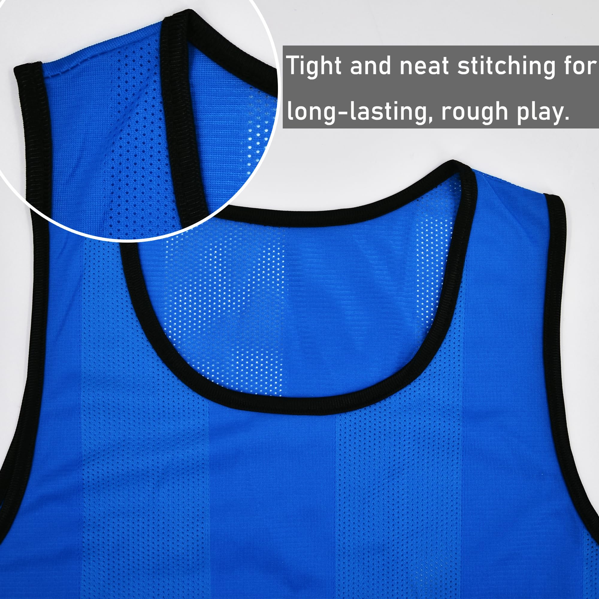 Senston 6/12 Pack Reversible Scrimmage Vests for Football & Soccer Training - Breathable Mesh Pinnies for Adults & Youth - Perfect for Team Practice, Gym Class & Sports Drills