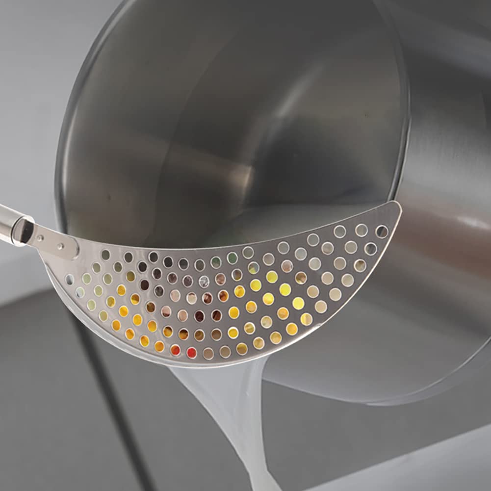 2-Pack Stainless Steel Crescent Pot Strainer with Handle - Pasta & Grease Drainer Insert for Various Pots & Pans - Perfect for Kitchen Cooking, Draining Pasta, and Frying Foods
