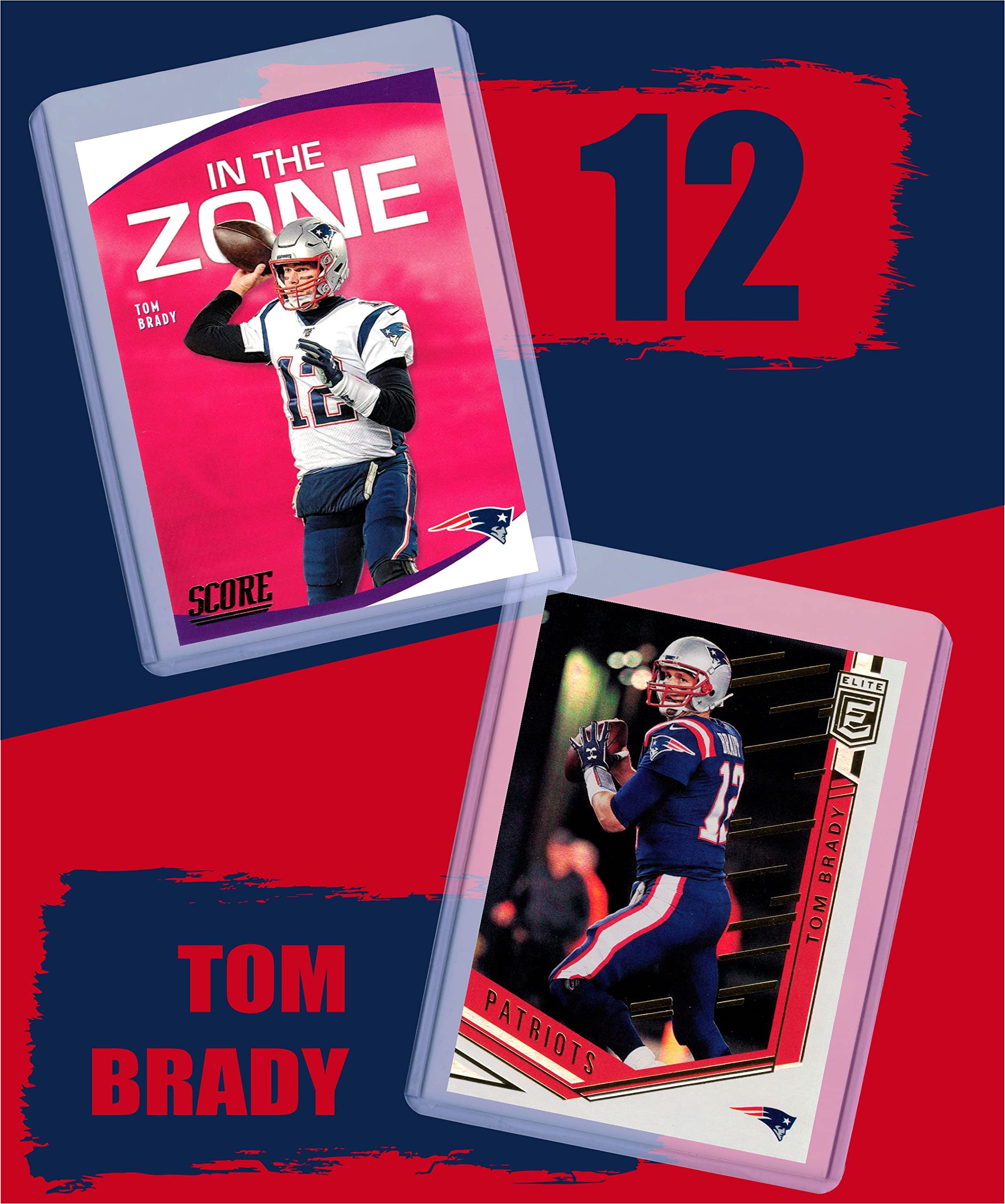 Tom Brady Football Cards Assorted (5-Pack) - New England Patriots NFL Trading Cards Collection for Collectors & Fans - Perfect for Display, Trading, and Memorabilia