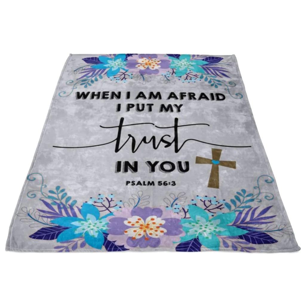 Psalm 56:3 Christian Prayer Blanket - Soft Fleece Bible Verse Blanket with Lion Design for Religious Comfort, Worship & Home Decor - Perfect for Bible Study, Prayer Time & Cozy Faith-Based Gifts