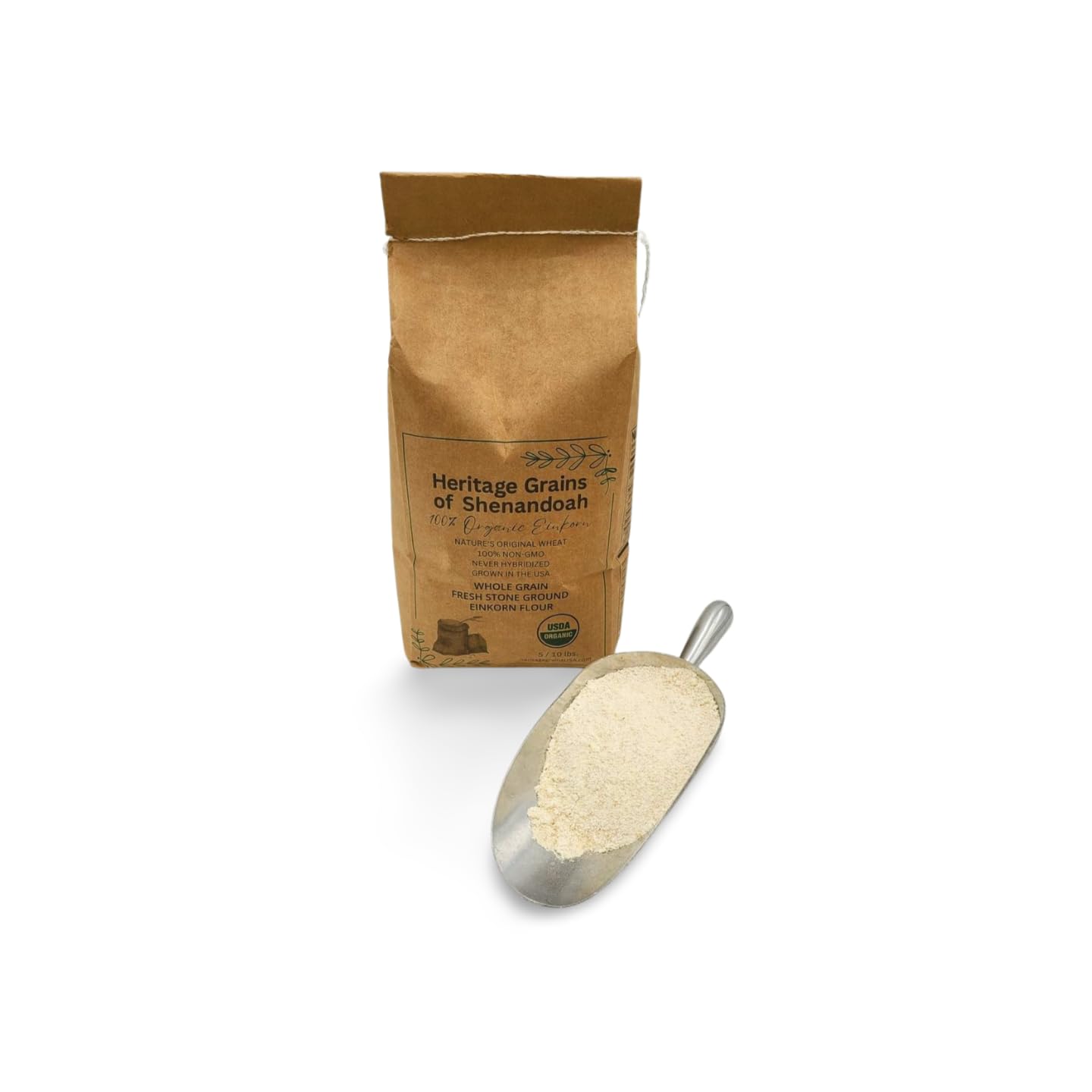 Organic Whole Grain Einkorn Flour - Fresh Stone-Ground, Non-GMO, USA Grown Heritage Wheat - Ideal for Gluten Sensitivity & Baking - Perfect for Bread, Pastries & Artisan Recipes (50 lb Bulk)