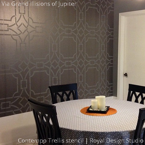 Contempo Trellis Wall Stencil - Reusable DIY Home Decor Painting Template for Walls, Furniture & Crafts | Perfect for Bedroom, Nursery, Living Room & Office Accent Walls