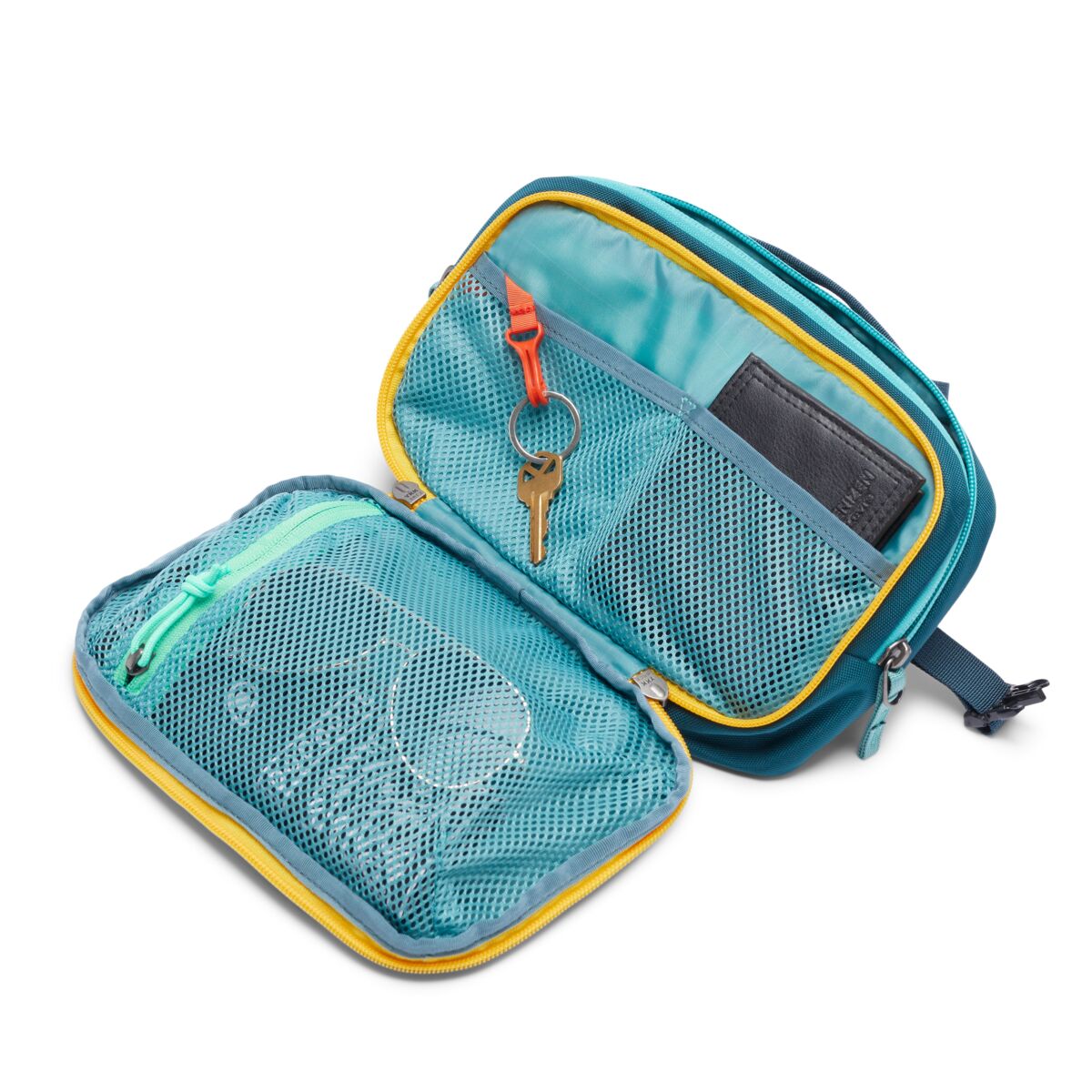 Cotopaxi Allpa X 3L Hip Pack - Waterproof Waist Bag for Travel & Hiking - Blue Spruce/Abyss - Compact Fanny Pack for Outdoor Adventures, Running & Daily Use