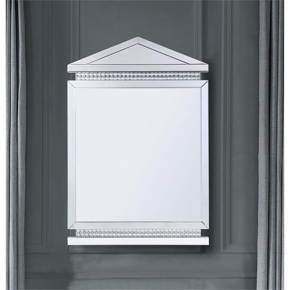 Acme Lotus Glass Wall Decor - Elegant Mirrored & Faux Ice Cube Crystal Art for Living Room, Bedroom, or Office Decoration