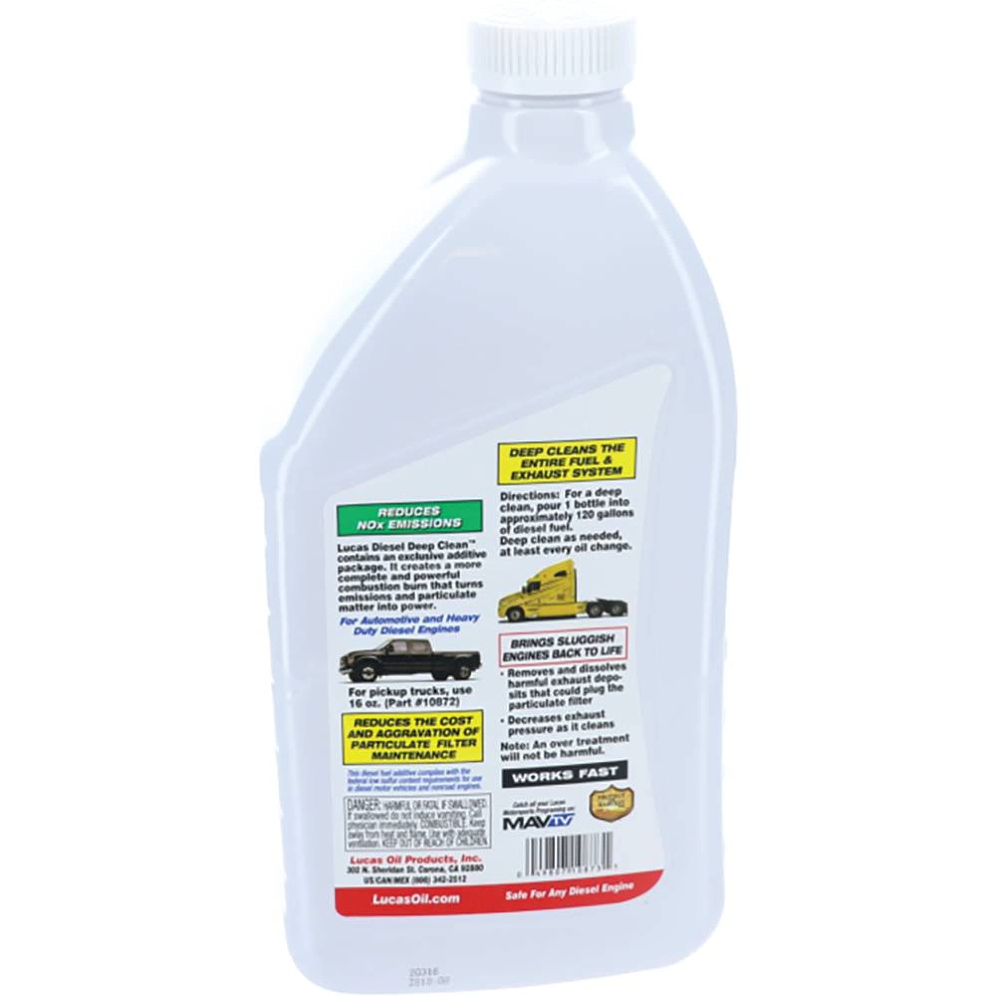 Stens New Diesel Deep Clean Fuel System Treatment for Lucas Oil 10873 - Improves Engine Performance & Cleans Injectors for Trucks, Heavy Equipment & Marine Engines