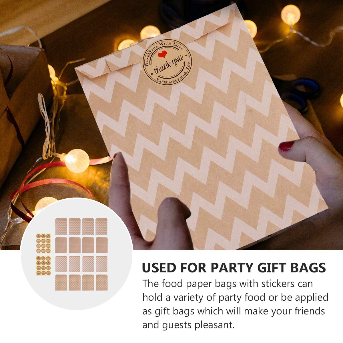 48-Piece Kraft Paper Treat Bags for Halloween Party, Breakfast Snacks, Cookies & Bread - Eco-Friendly Food Packaging for Parties, School Events & Gift Giving