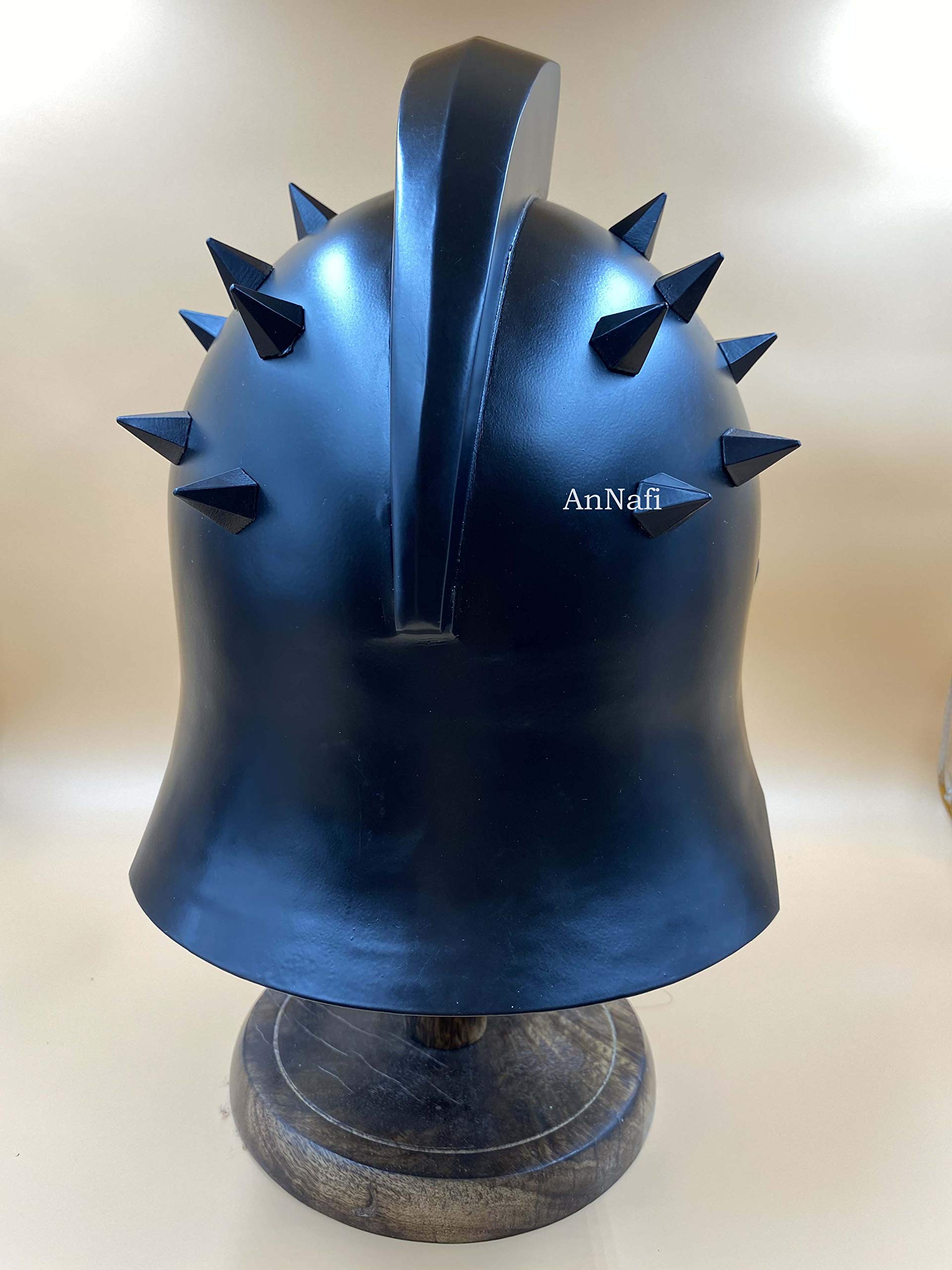 AnNafi® Maximus Gladiator Helmet for Men - Authentic Roman Headgear with Blackened Leather Liner | Medieval Costume for LARP, SCA & Cosplay | Perfect for Halloween Parties, Renaissance Fairs & Christmas Gifts | Historical Reenactment & Theater Performances