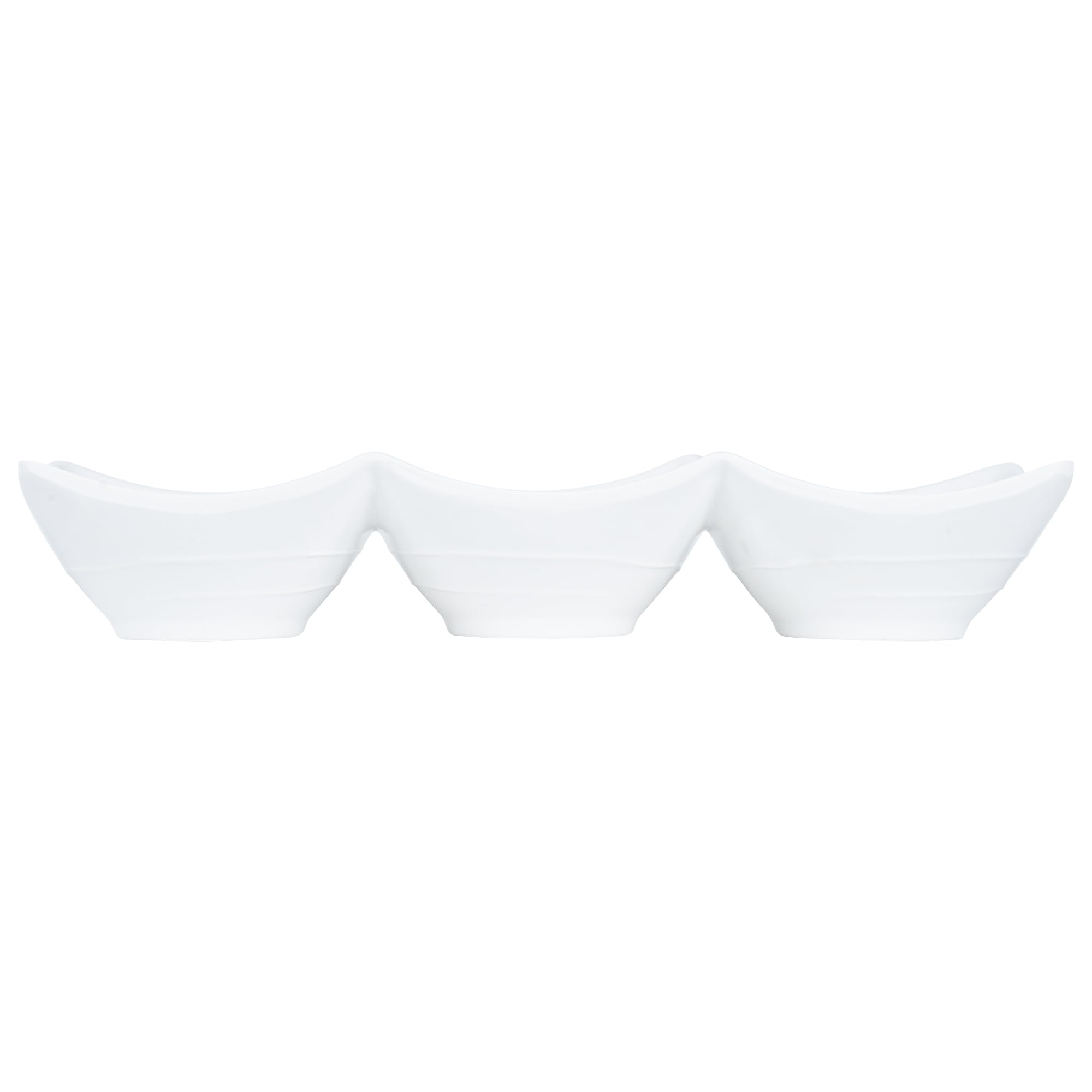 Voga 8.5 oz Square Melamine Serving Dishes - 3 Compartment Appetizer Plates for Dips, Snacks & Condiments | Durable Restaurantware for Catering, Parties & Home Entertaining