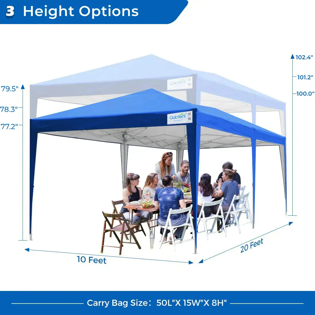 10' x 20' Pop Up Canopy Tent with Removable Side Walls - Waterproof Outdoor Shelter for Parties, Camping & Beach Events