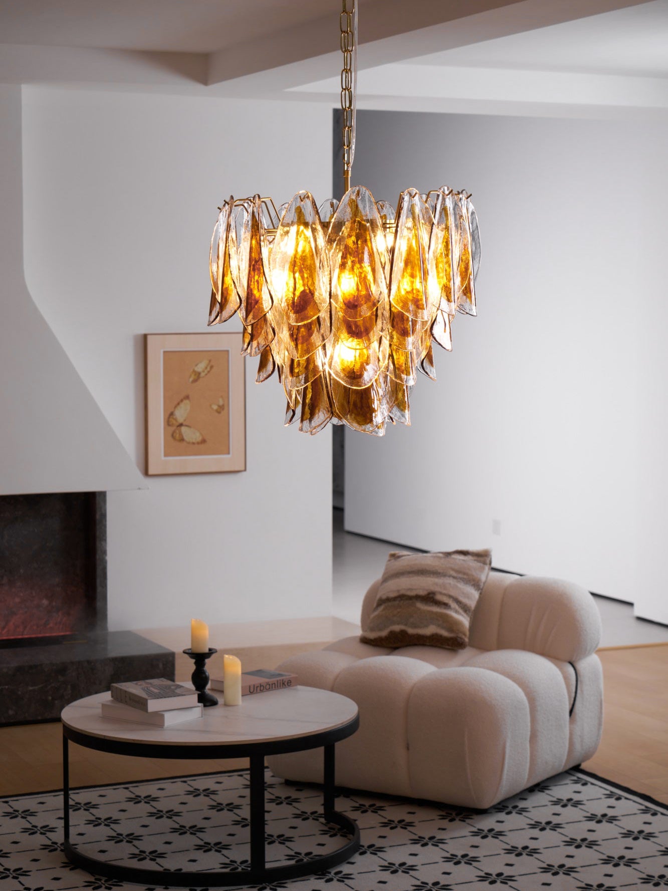 Kalmar Murano Glass Chandelier - Elegant Italian Crystal Ceiling Light Fixture for Dining Room, Living Room & Bedroom Decor