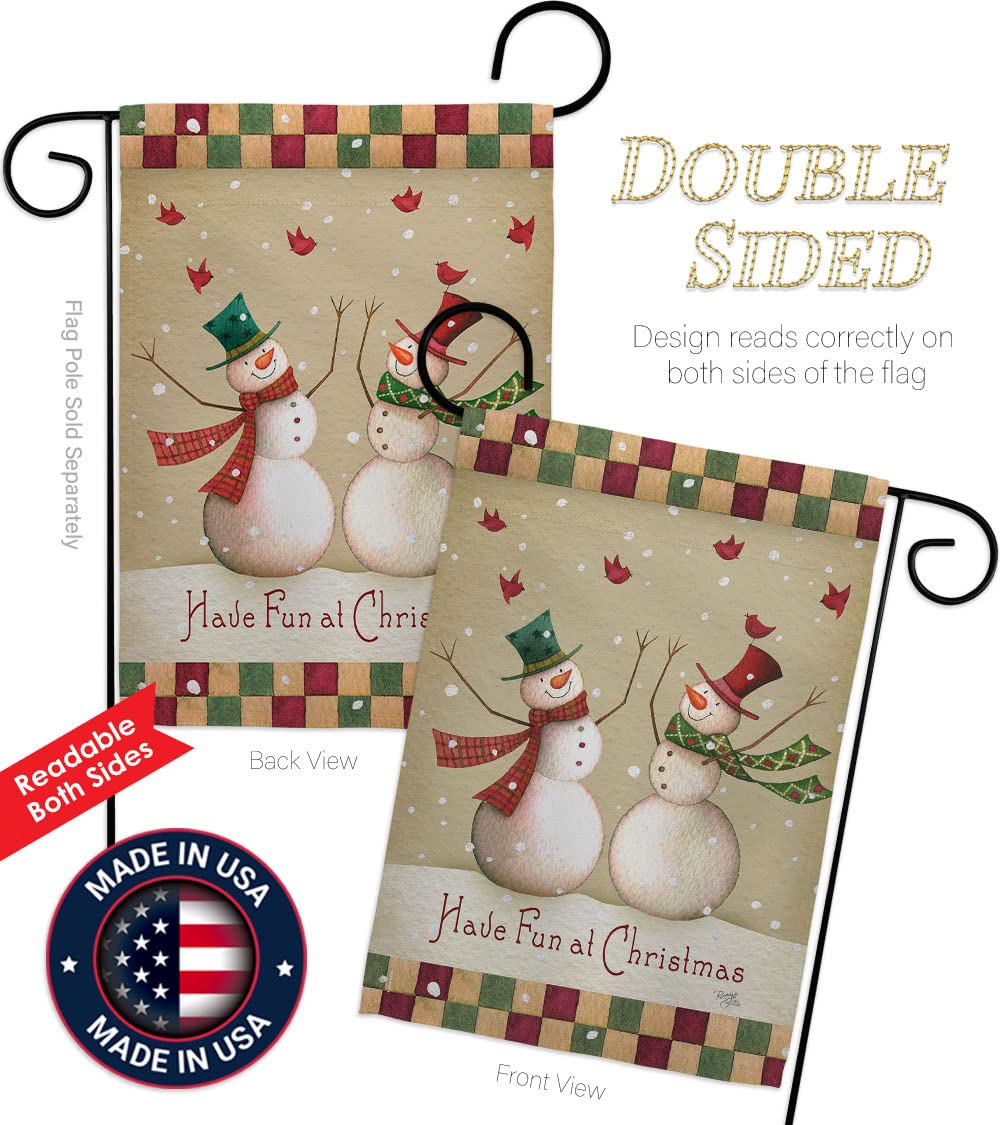 Winter Christmas Decorative Banner Pole & Garden Flag Set 13x18.5in - Holiday Yard Decor