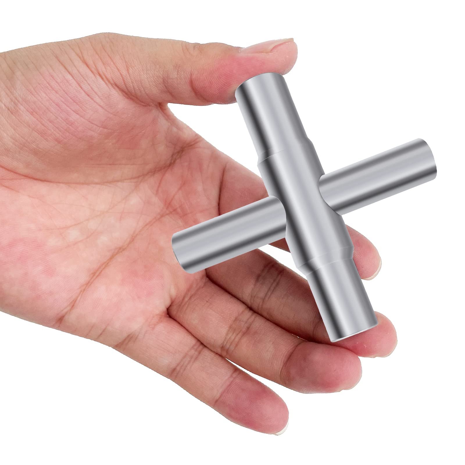 4-Way Sillcock Key - Heavy Duty Steel Cross Wrench for Water/Gas/Electric Meter Boxes - Universal Multi-Functional Tool for Plumbers & Electricians - Perfect for Utility Access, Emergency Repairs & Outdoor Maintenance