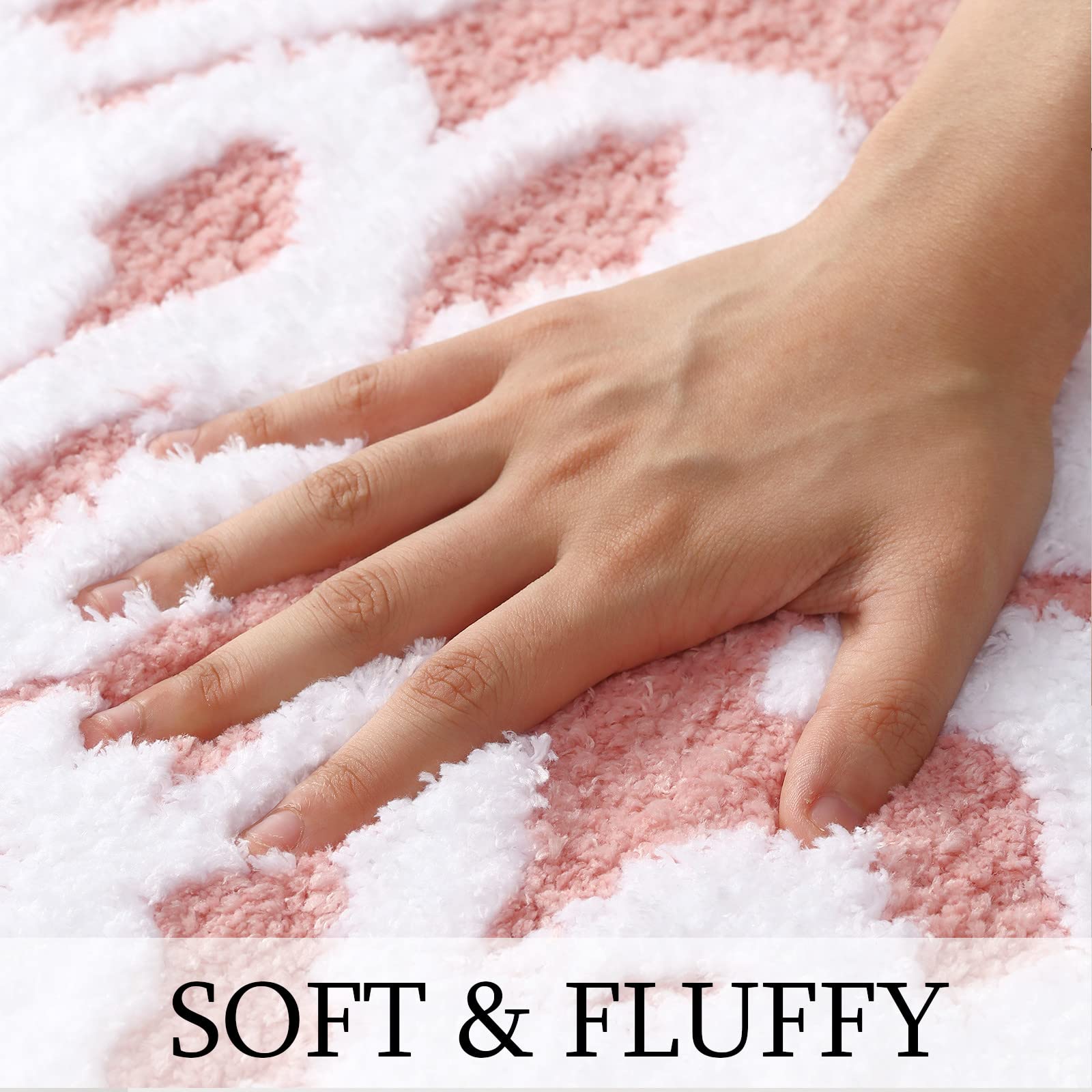 Soft Preppy Bathroom Rugs - Hot Pink Water Absorbent Microfiber Shower Mat with Funny Cute Design | Non-Slip Bathroom Decor for Girls, Teens & Women | Perfect for Bathrooms, Showers & Vanity Areas