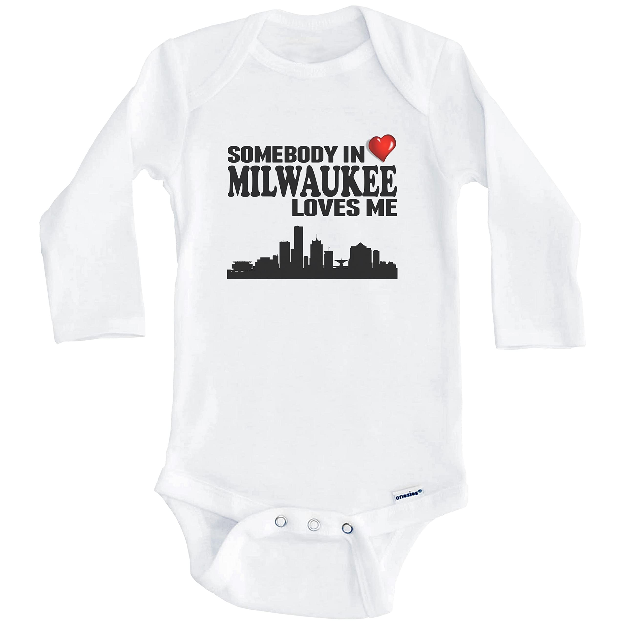 Milwaukee Loves Me One Piece Baby Bodysuit - Long Sleeve Infant Romper for Newborns & Toddlers - Perfect for Family Photos, Holidays & Gifts
