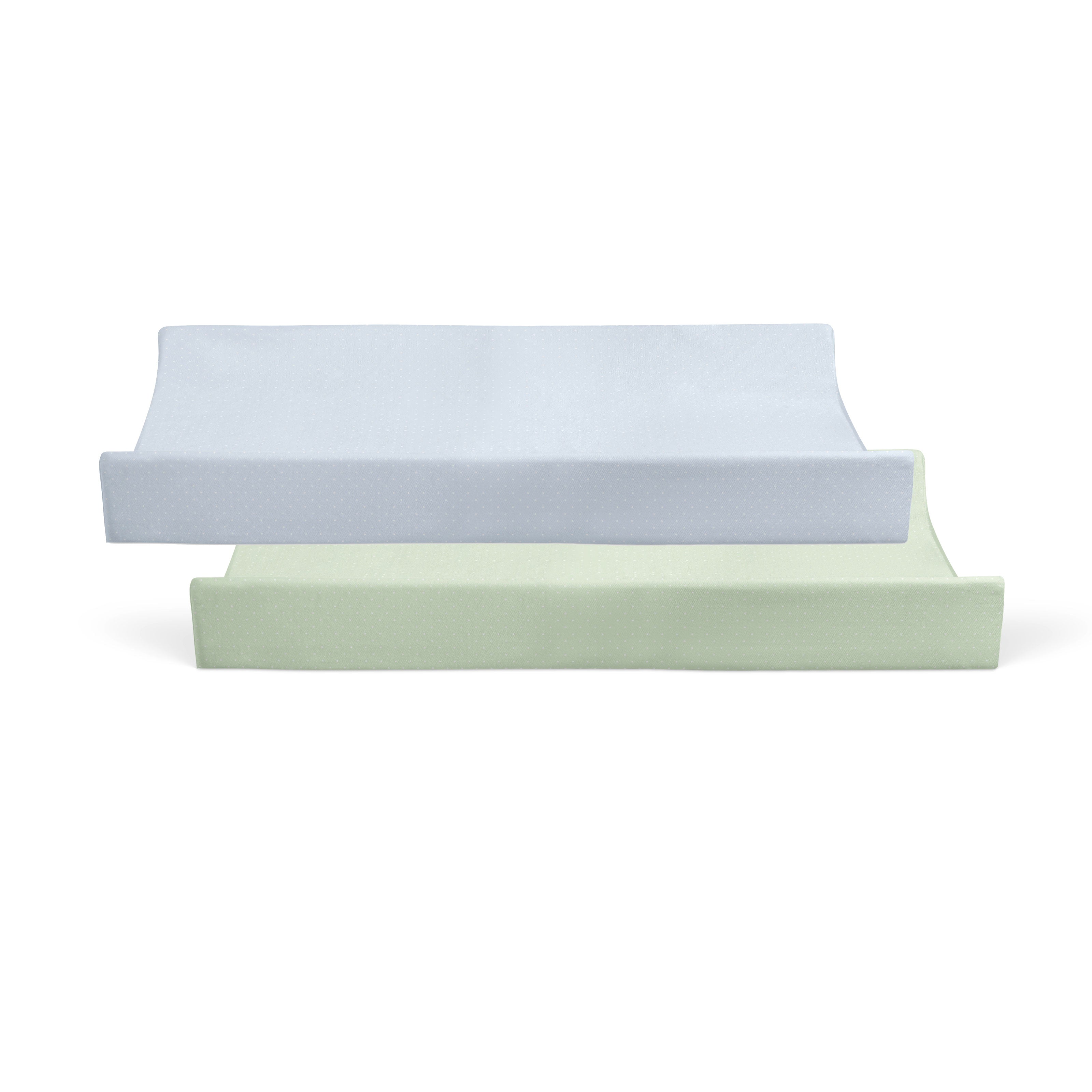 Waterproof Change Pad Covers 2-Pack - Blue & Sage for Baby Diaper Changing | Nursery Essentials & Travel Changing Mat Protectors