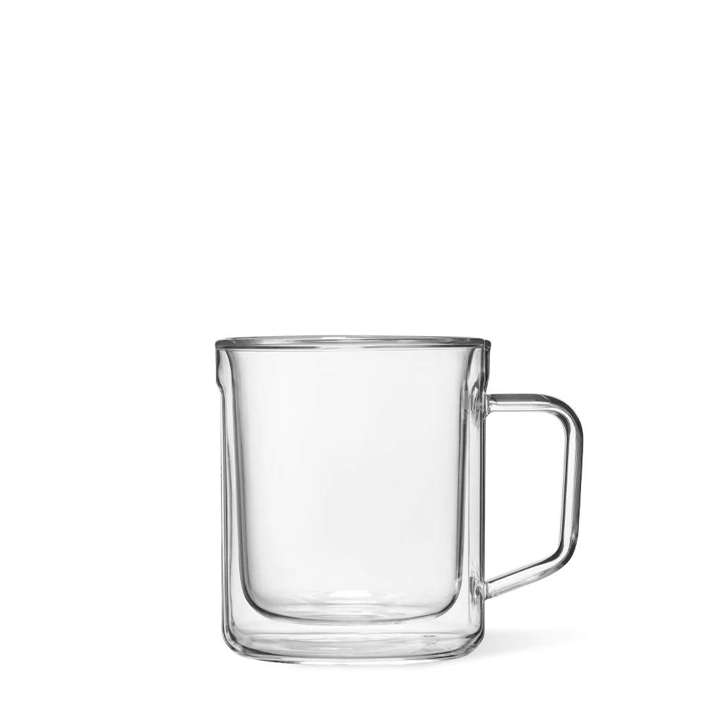 Premium 12oz Glass Mug Set - 4 Pack Clear Drinking Glasses for Coffee, Tea, Beer & Smoothies - Perfect for Home, Office, Restaurant & Outdoor Use