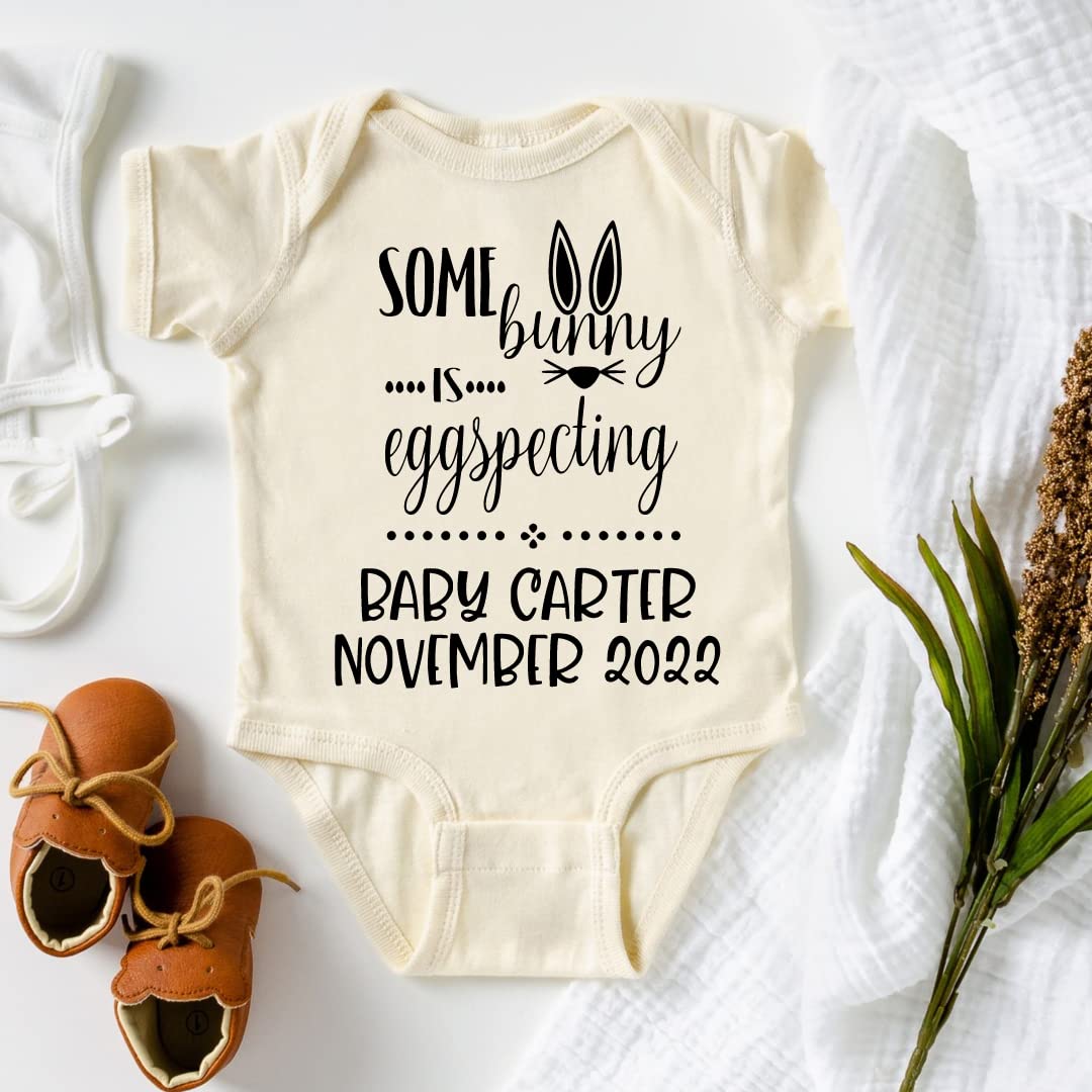 Personalized Easter Baby Announcement Onesie - Cute Pregnancy Reveal Gift for Family, Grandparents & Husband | Perfect for Easter Gender Reveal & Surprise Announcements