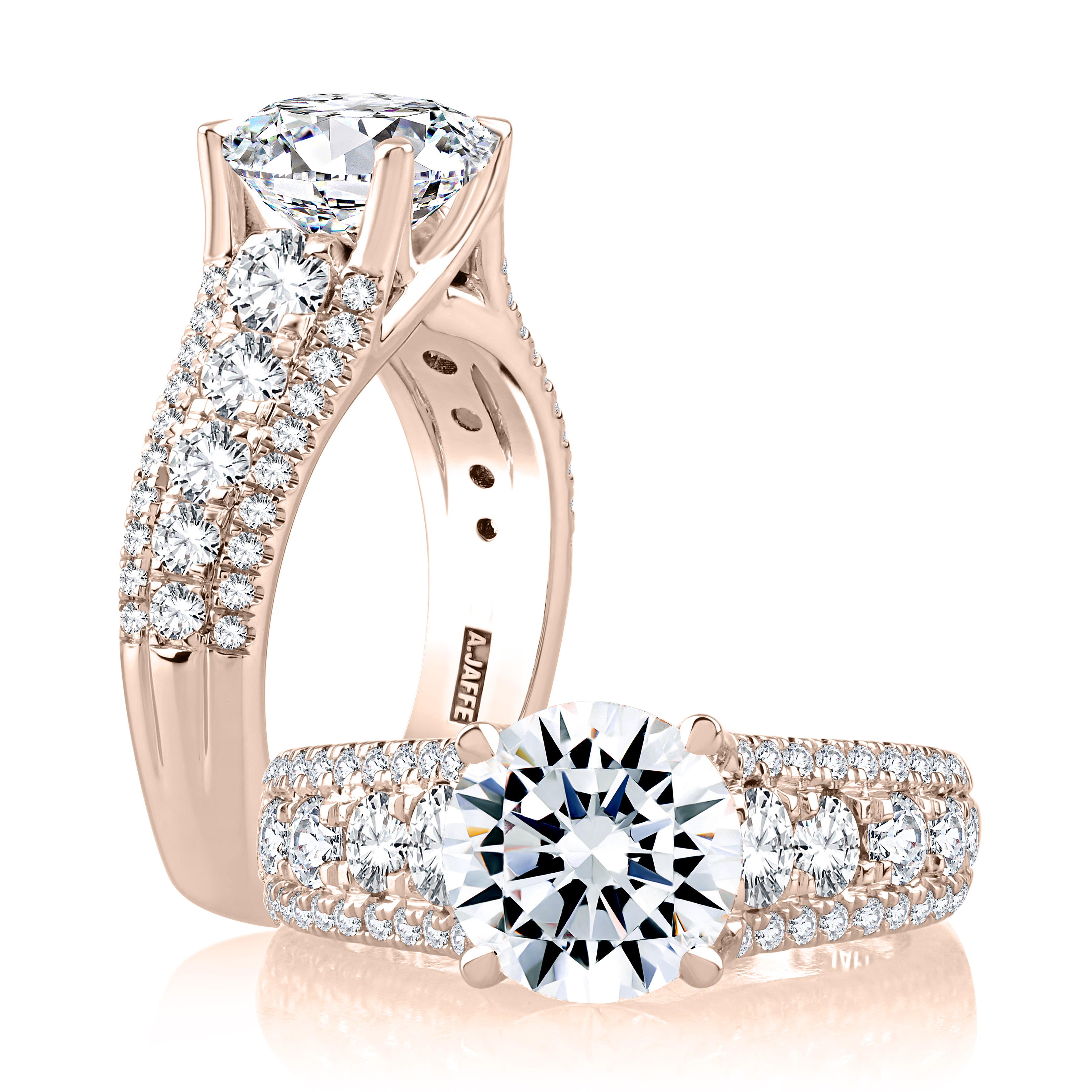 Modern Three Row Diamond Pavé Engagement Ring - Elegant Wedding Band for Women, Perfect for Proposals, Anniversaries & Special Occasions