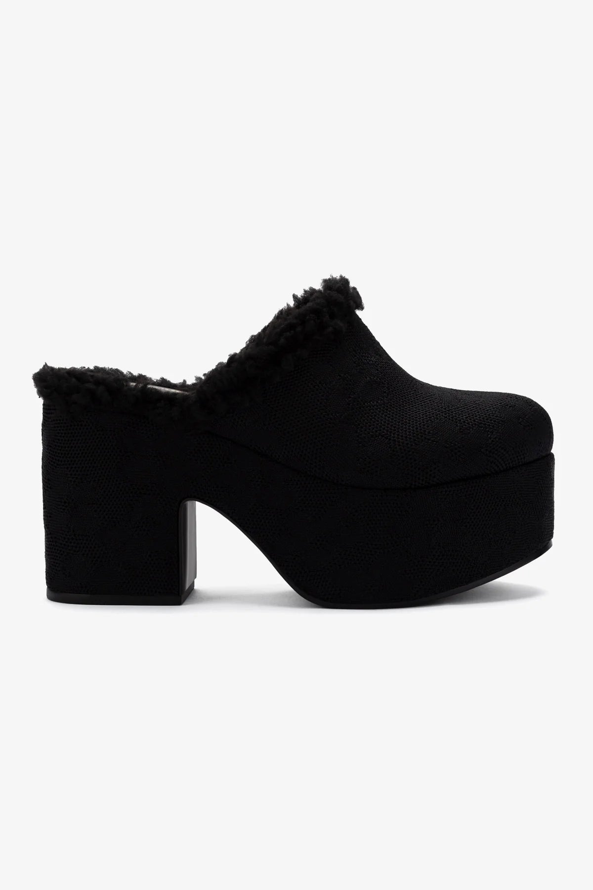 Comfortable Miso Platform Clog Shoes - Black Knit Design for Women | Perfect for Home, Garden & Casual Outings
