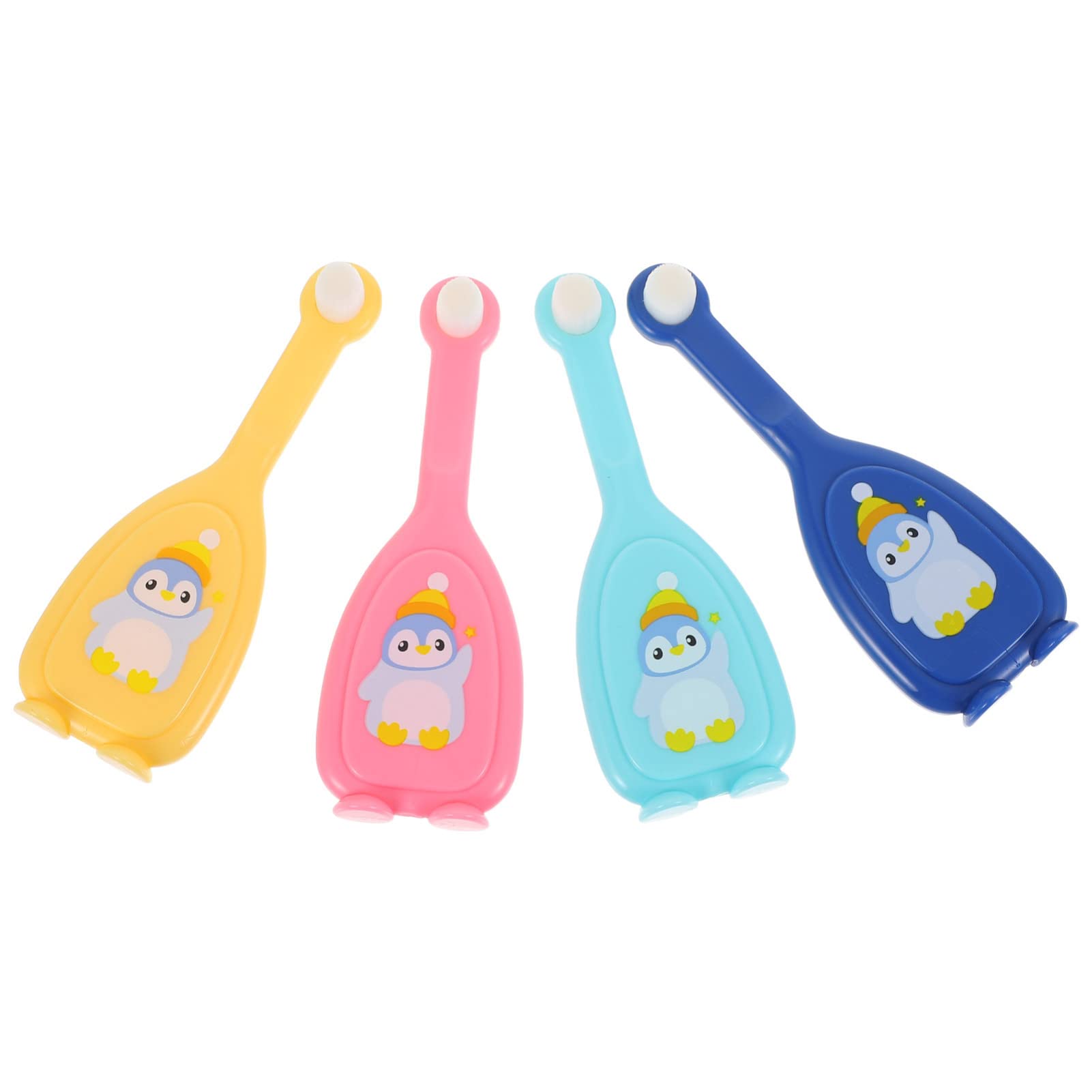 **Healifty 4Pcs Soft Bristle Baby Toothbrushes - Cartoon Kids Toothbrushes for Boys & Girls, BPA-Free, Mixed Colors | Gentle Oral Care for Toddlers, Travel-Friendly & Daily Brushing**    *(Use for home, daycare, or travel to keep your child's teeth clean and healthy!)*