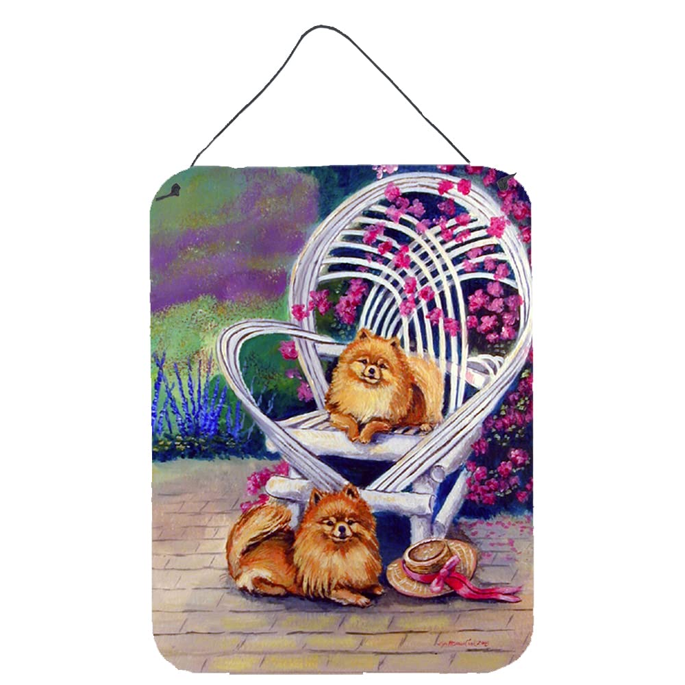 Red Pomeranians Metal Wall Art Sign - 12x16 Inch Aluminum Hanging Decor for Kitchen, Bar, Bathroom & Front Door | Caroline's Treasures 7176DS1216 | Perfect for Pet Lovers & Home Decor