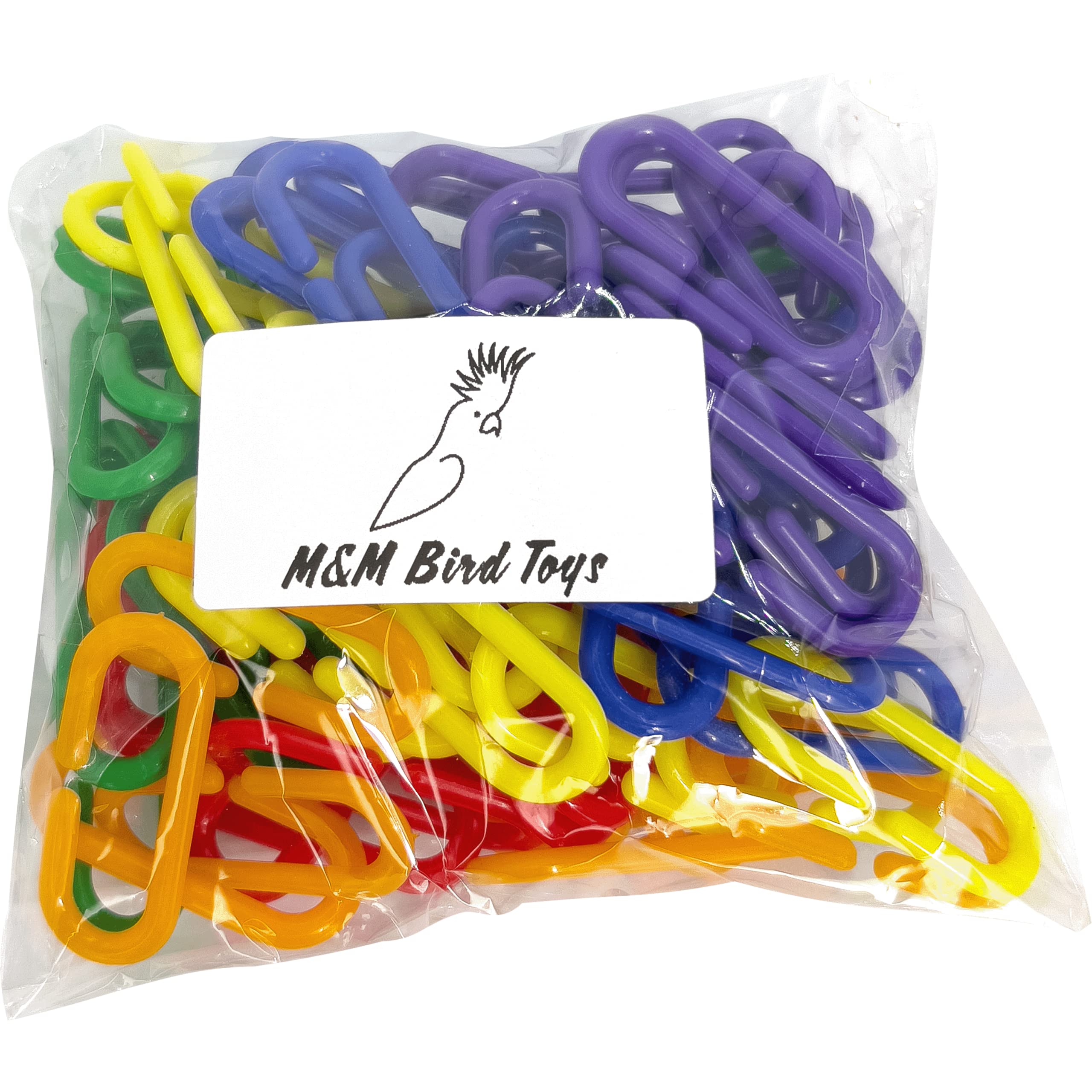 100-Pack Rainbow Plastic C Clips for Bird Toys - Brightly Colored Mandarin Parrot Cage Accessories, Easy to Attach & Hang Toys for Small/Medium Birds - Perfect for Parakeets, Cockatiels & Lovebirds - Use for Cage Decor, DIY Bird Toys & Play Gyms