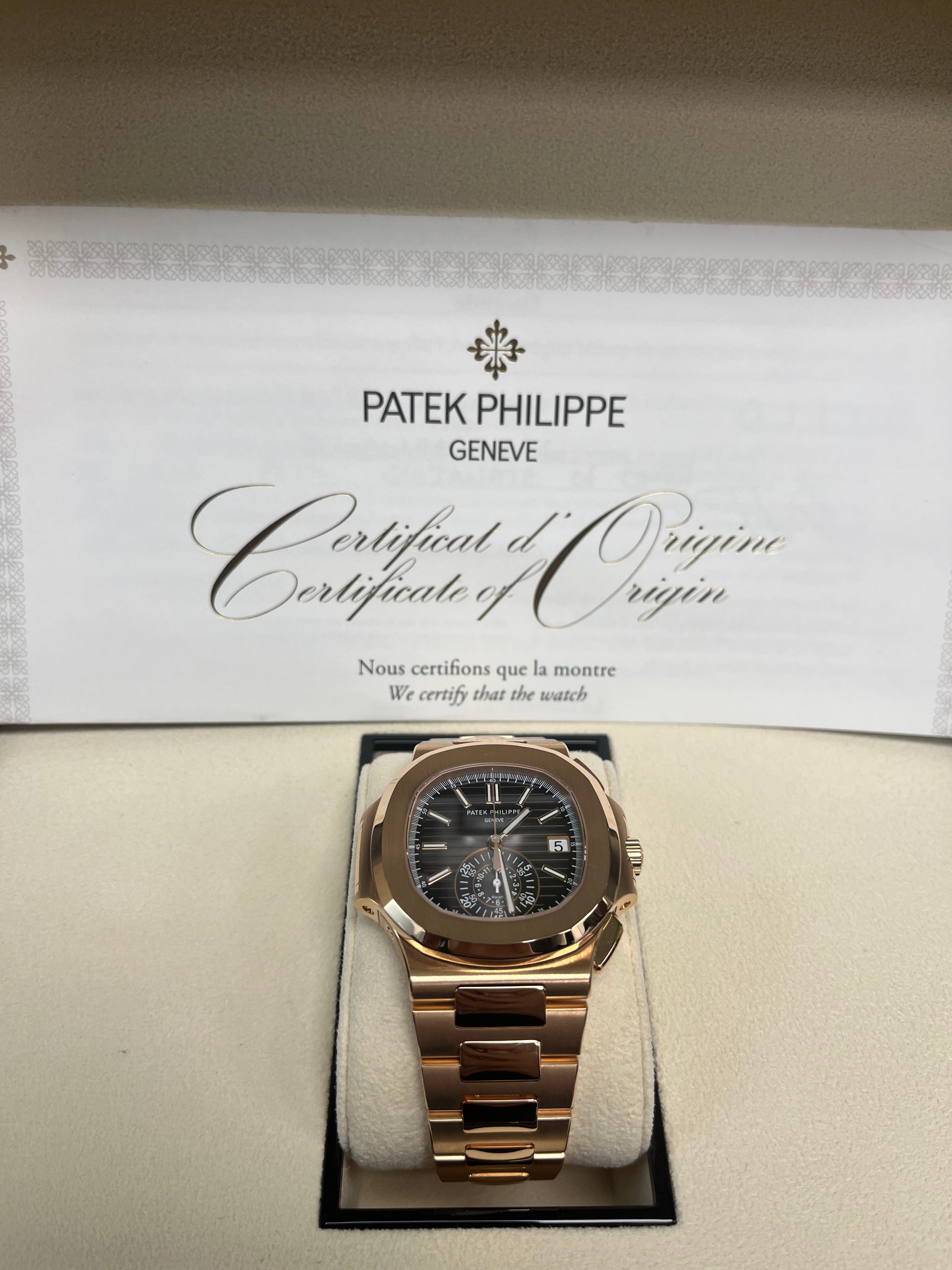 Patek Philippe Nautilus Rose Gold Watch with Black Gradient Dial - Ref#5980/1R 001 - Luxury Swiss Timepiece for Men, Business Meetings & Special Occasions