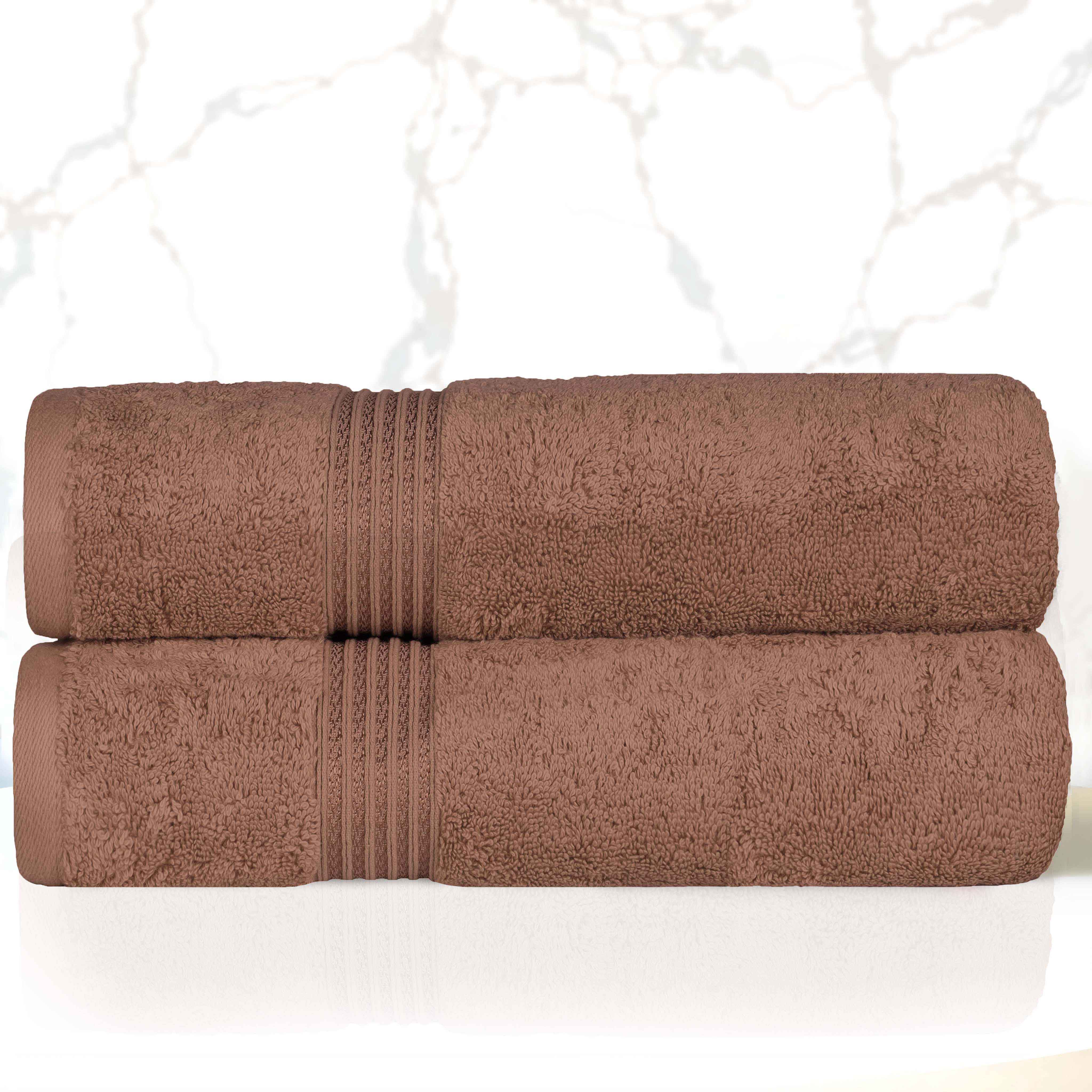 Premium Egyptian Cotton Bath Towels Set of 2 - Ultra Soft & Highly Absorbent - Luxury Bath & Spa, Beach, Gym Essentials for Home & Travel