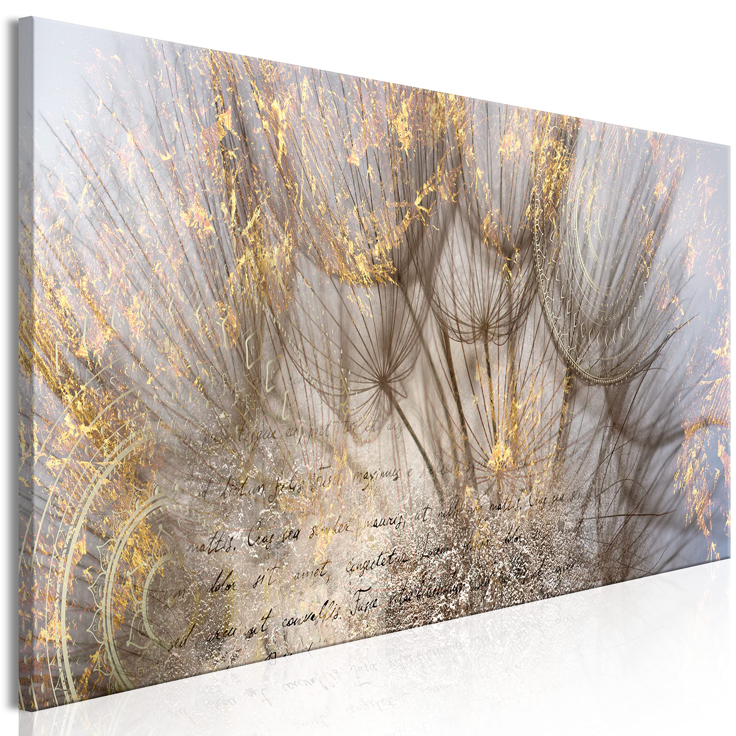 Artgeist Acoustic Canvas Wall Art Print - 53x18 Inch Dandelion Soundproof Panel with Acoustic Foam | Vintage Flower Nature Artwork for Home & Office Decoration | Perfect for Living Room, Bedroom & Studio Soundproofing
