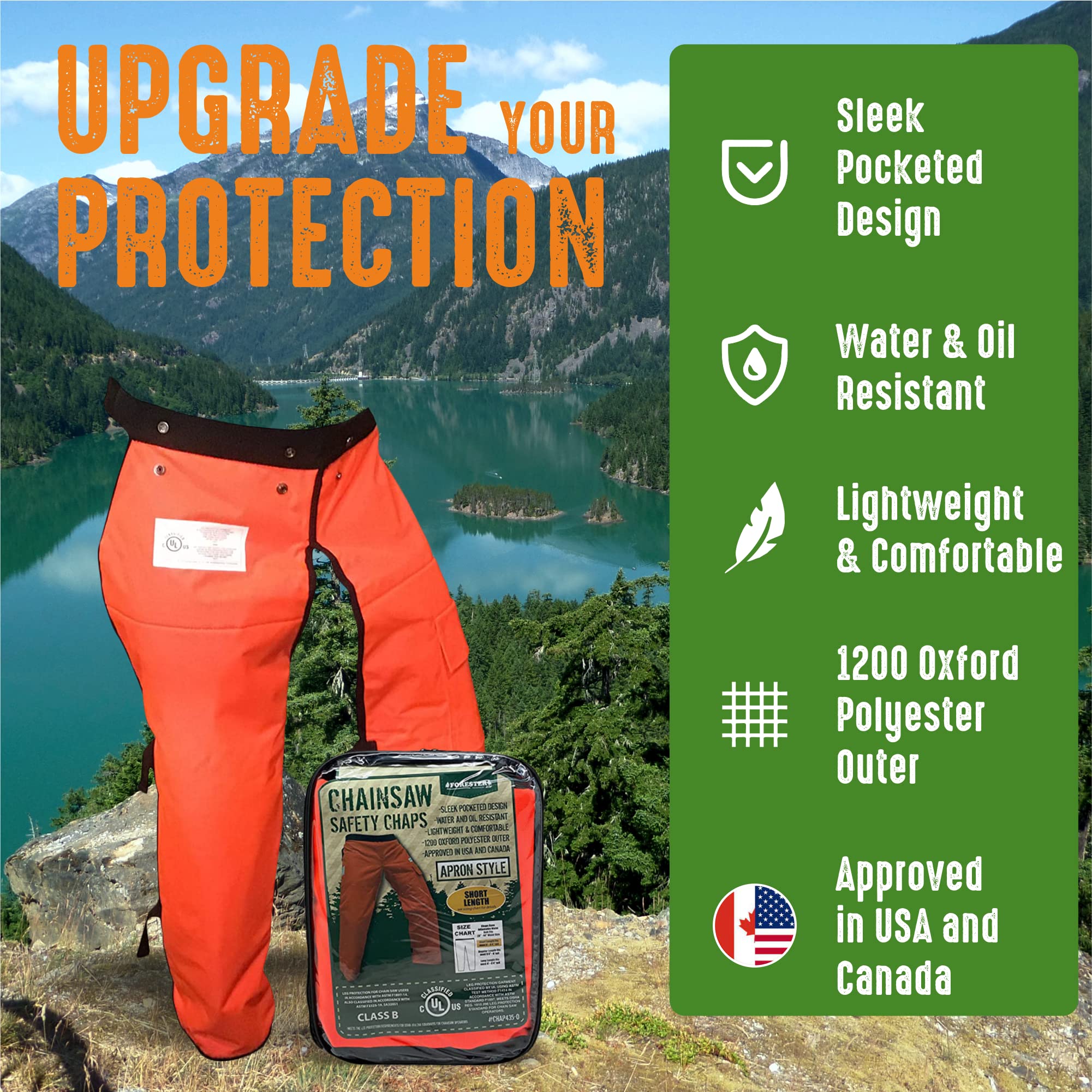 Forester OEM Arborist Forestry Professional Cutter's Combo Kit with Chaps & Helmet (40, Black) - Perfect for Tree Trimming, Logging & Outdoor Safety Work