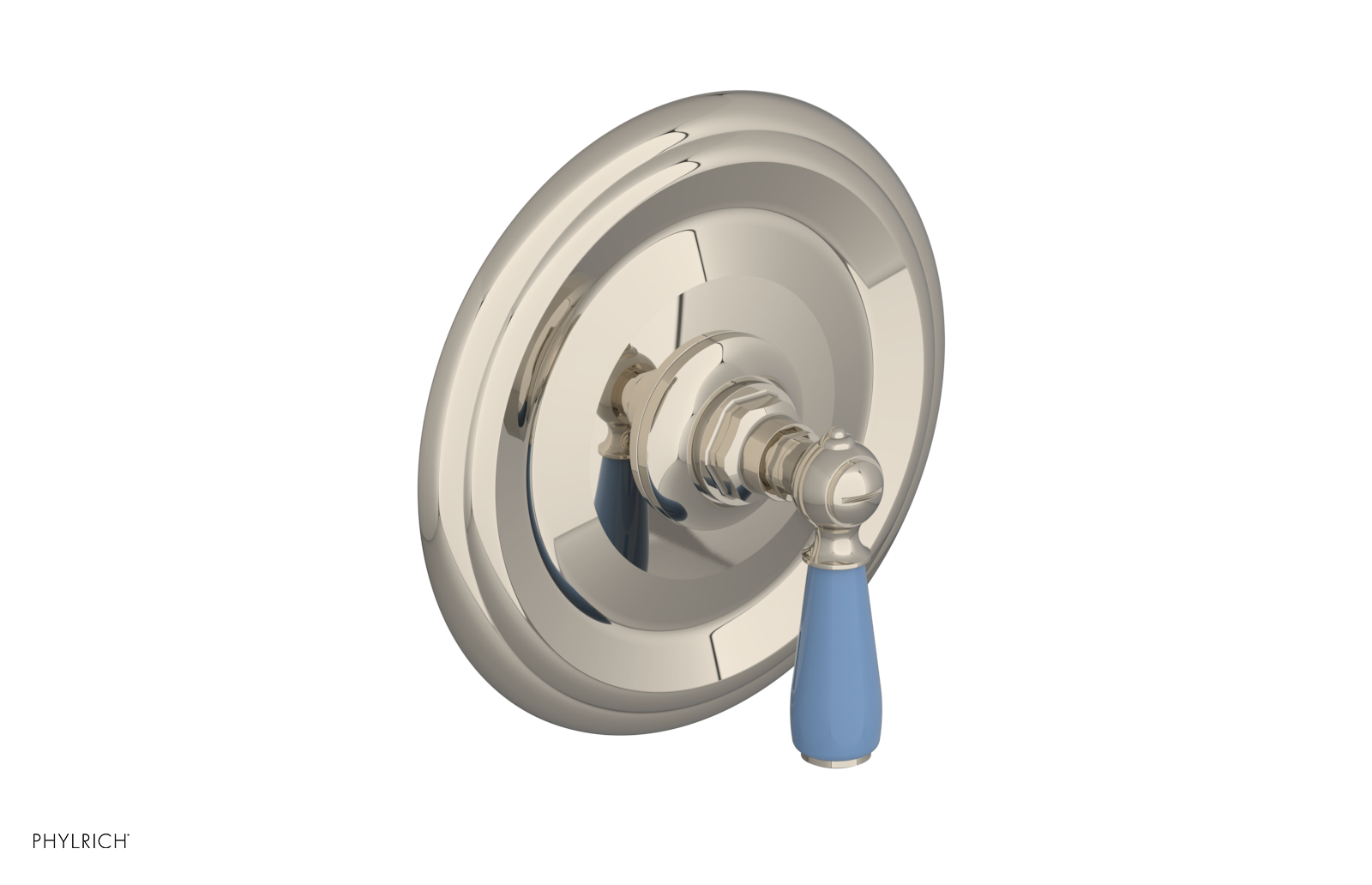 Jamestown Thermostatic Shower Trim Kit with Lever Handle - Light Blue Accents for Bathroom & Spa - Water Temperature Control for Luxury Showers (Model 4 735)