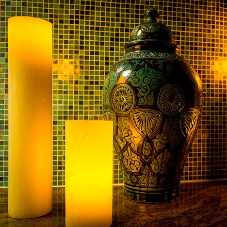 Artisan Gold Wax Luminaries Candle Holders - Set of 6, Handmade Decorative Tea Light Holders for Wedding, Party, Home Decor & Romantic Ambiance