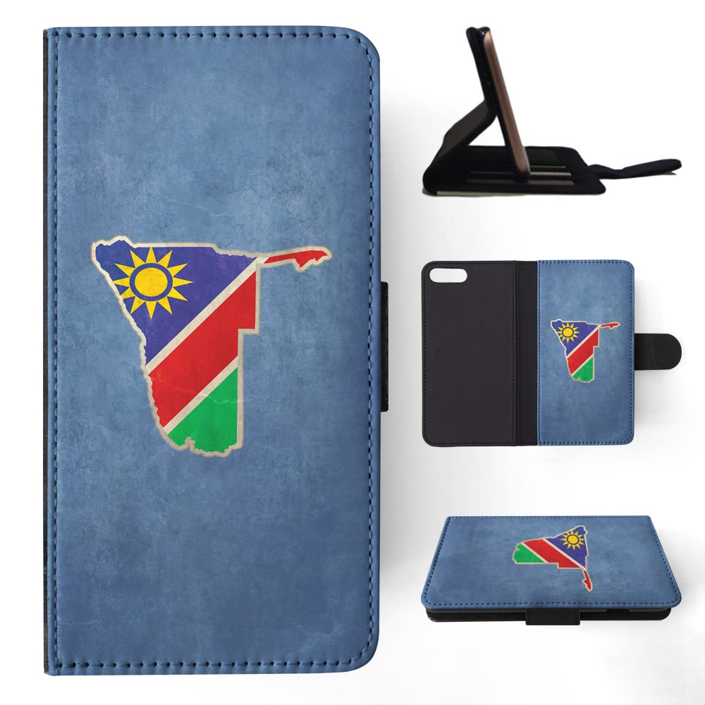 Namibia National Flag Flip Wallet Phone Case for Apple iPhone 7 Plus & iPhone 8 Plus - Stylish Protective Cover with Card Slots for Daily Use and Travel